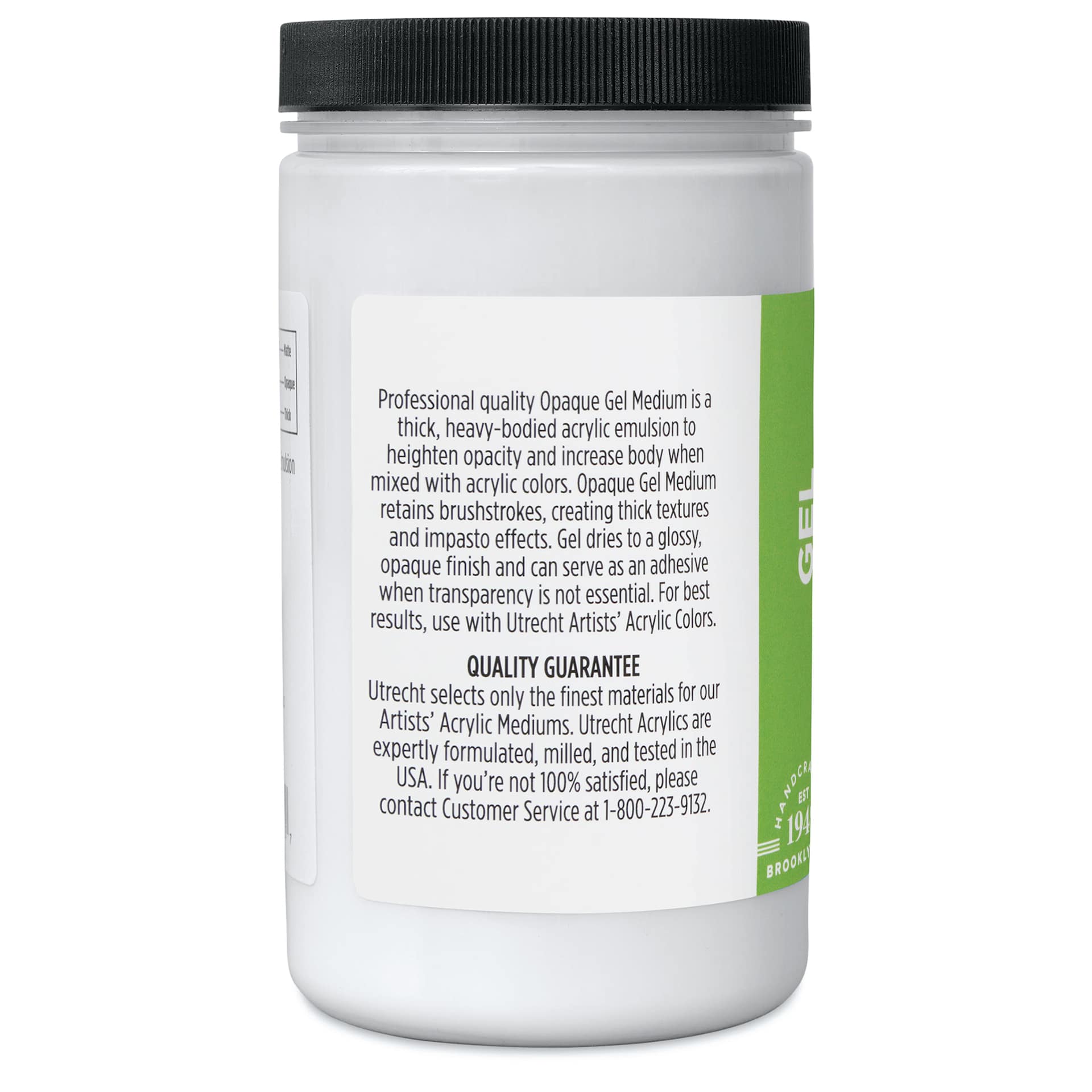 Utrecht Artists' Acrylic Opaque Gel Medium - 32 oz left side
