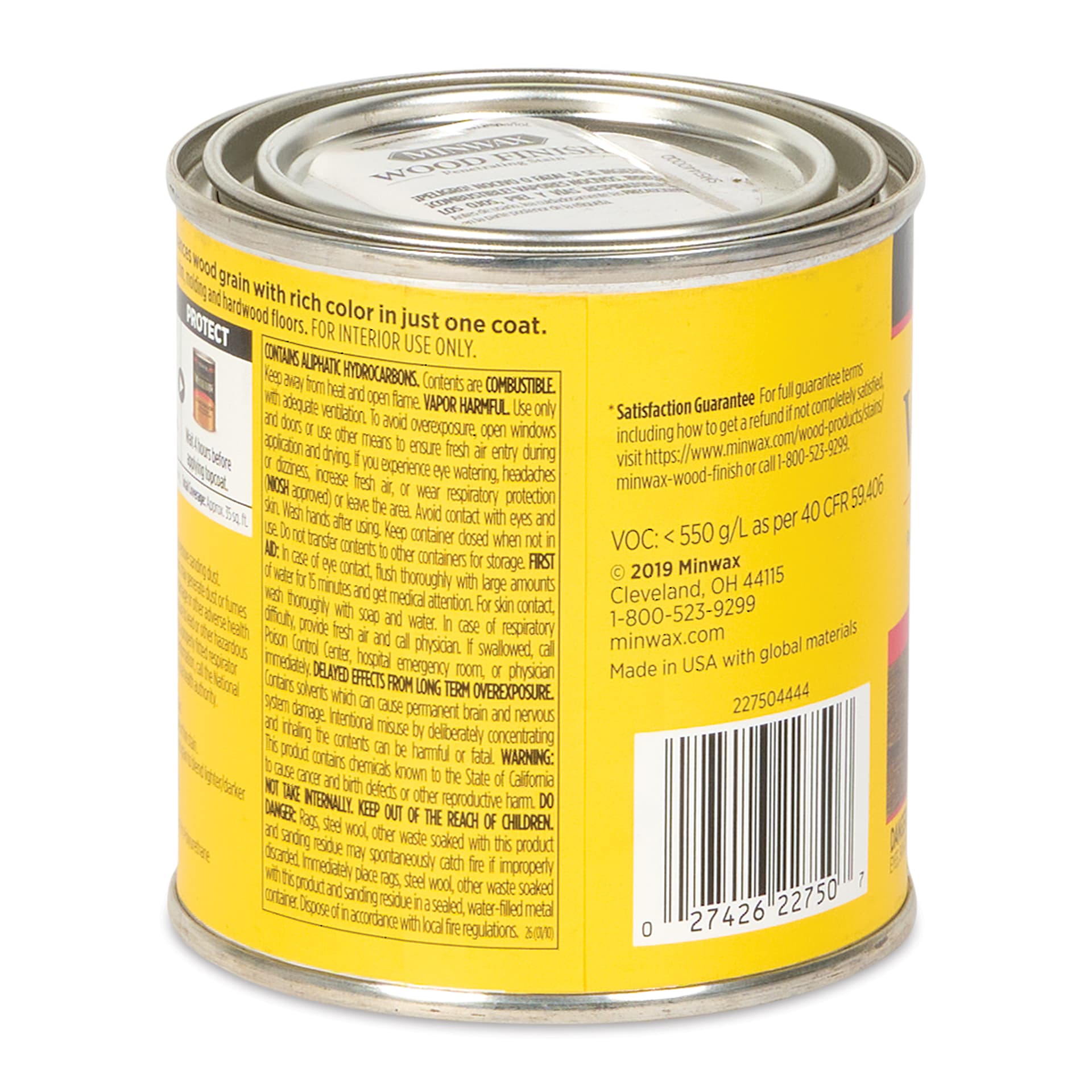 Minwax Wood Finish Oil-Based Penetrating Stain - Jacobean, 8 oz side view
