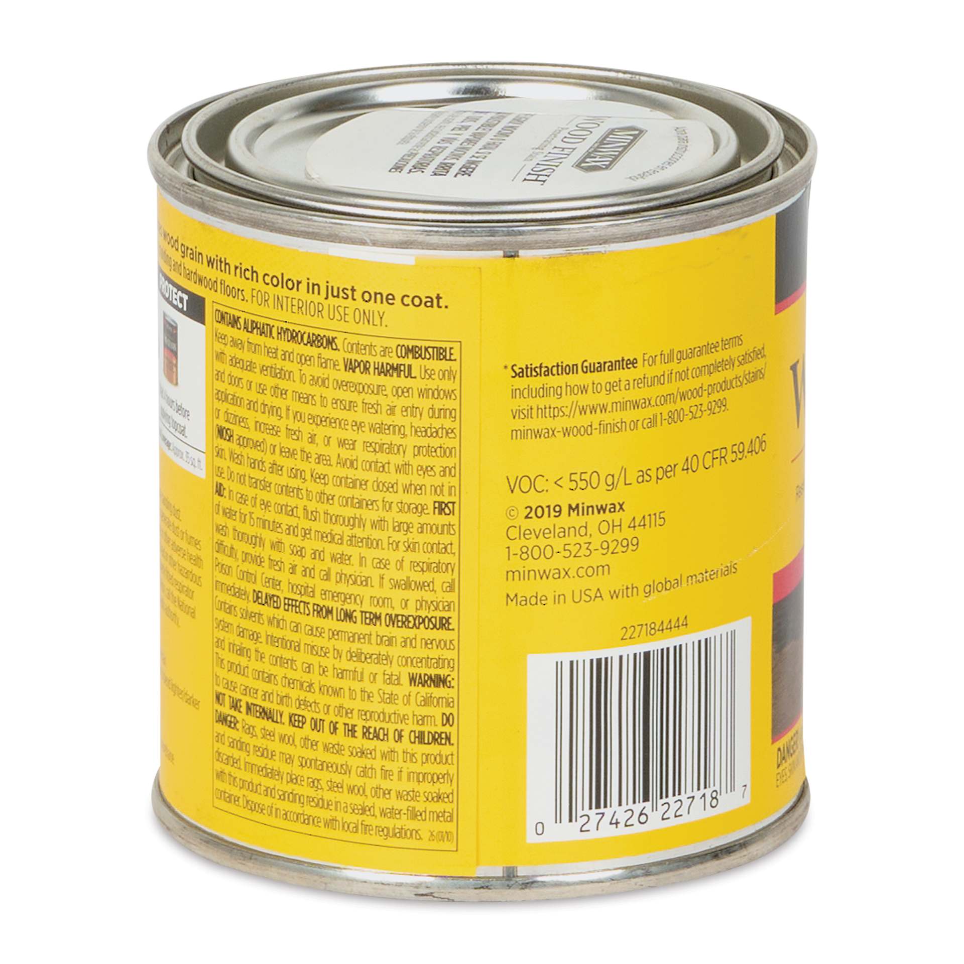 Minwax Wood Finish Oil-Based Penetrating Stain - Ebony, 8 oz side view