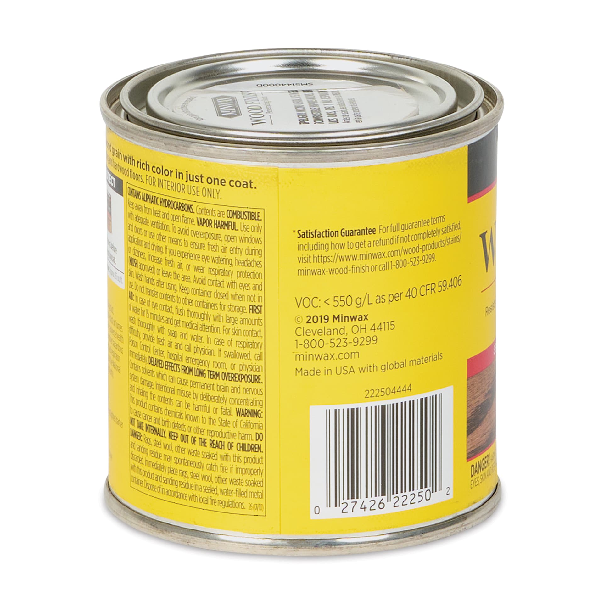 Minwax Wood Finish Oil-Based Penetrating Stain - Red Mahogany, 8 oz side view