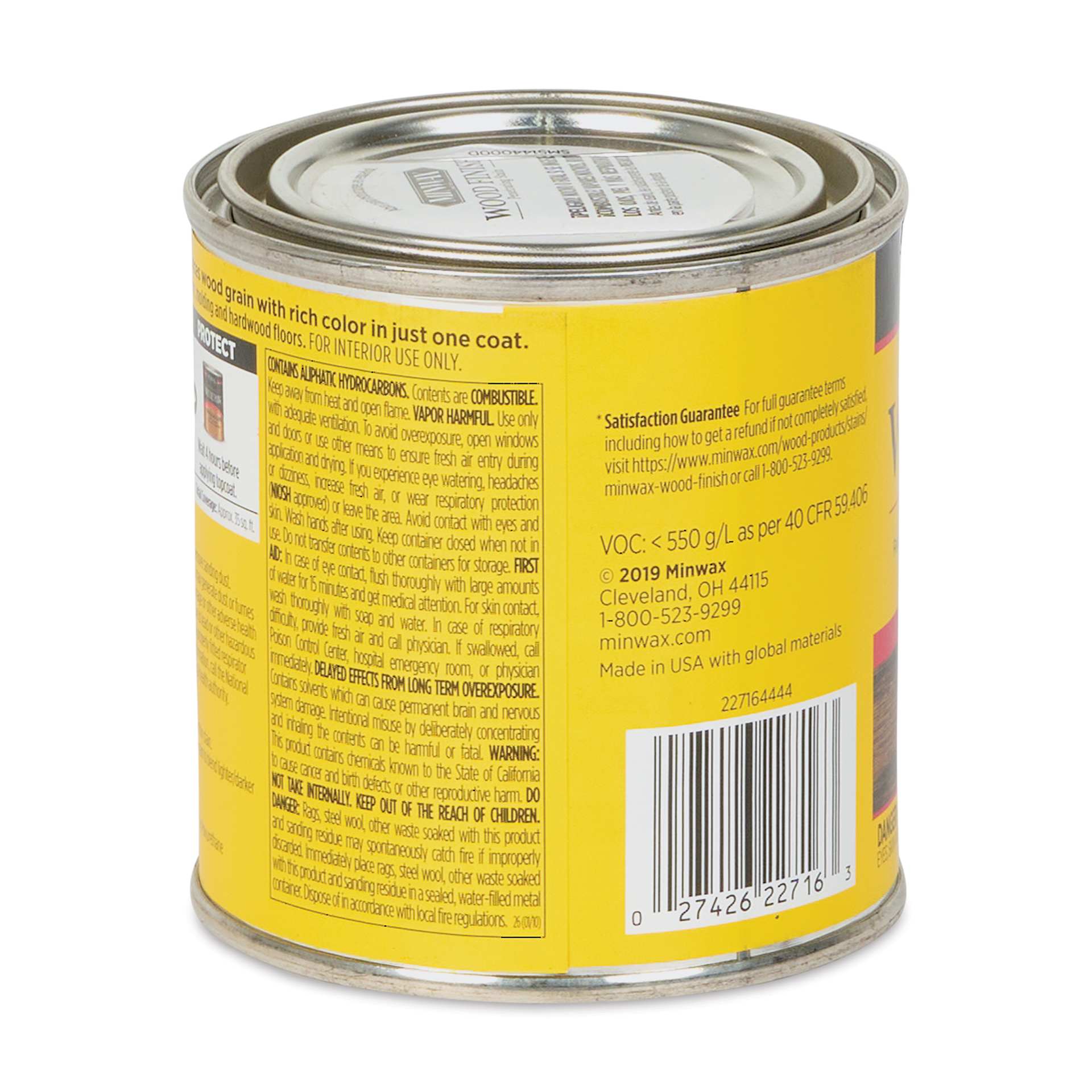 Minwax Wood Finish Oil-Based Penetrating Stain - Dark Walnut, 8 oz side view