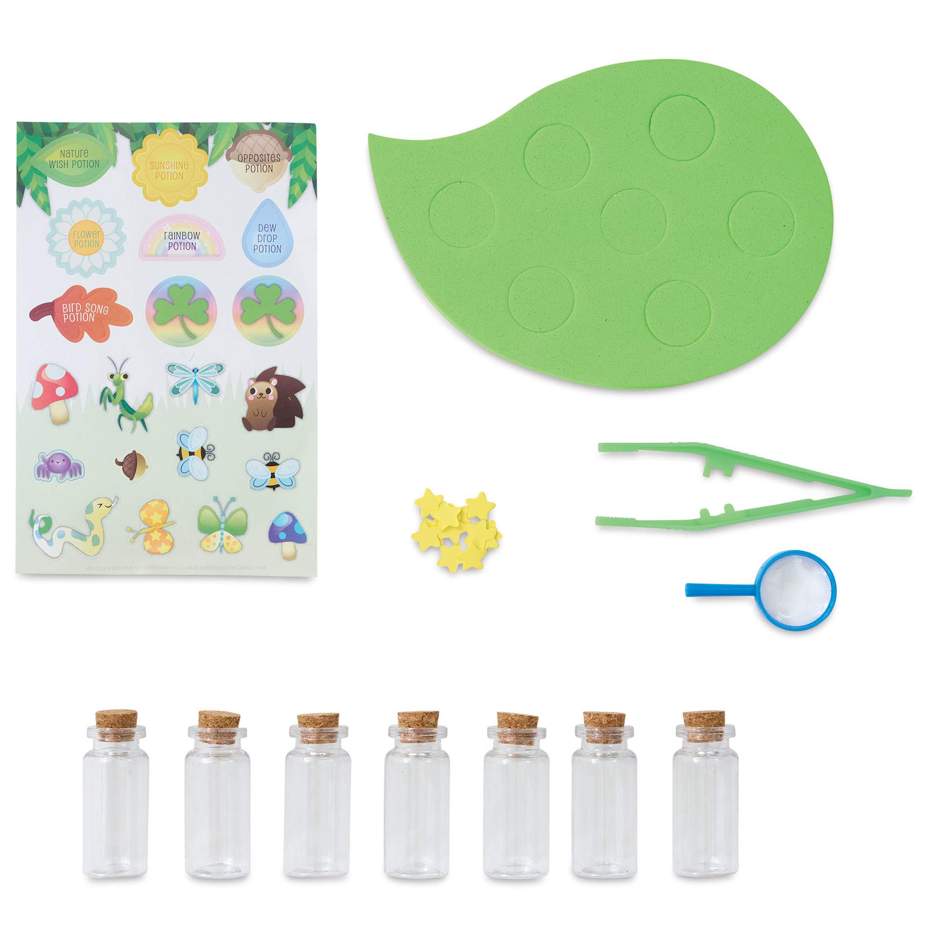 Craft-Tastic Nature Scavenger Hunt Potions Kit, contents laid out
