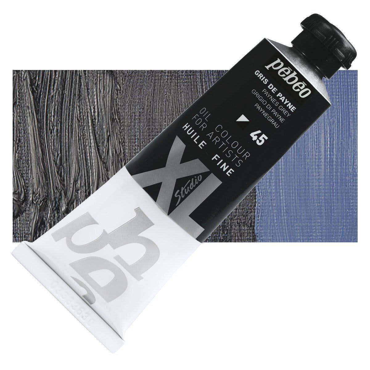 Pebeo XL Studio Oil Paint - Paynes Gray, 37 ml tube and swatch