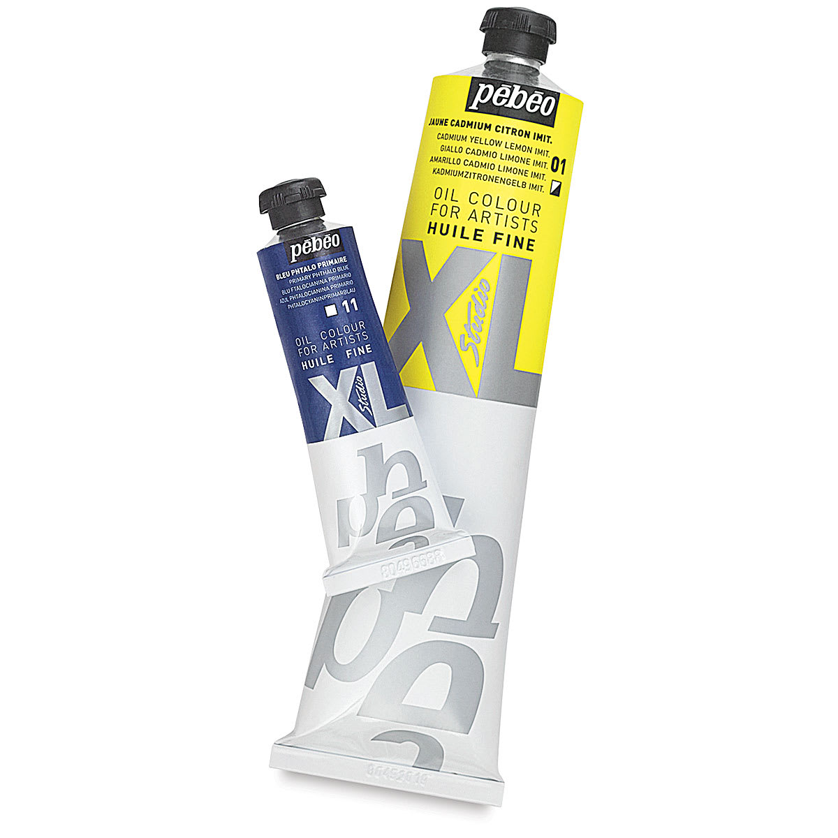 ebeo XL Studio Oil Paints - Primary Phthalo Blue and Cadmium Lemon Yellow Tubes