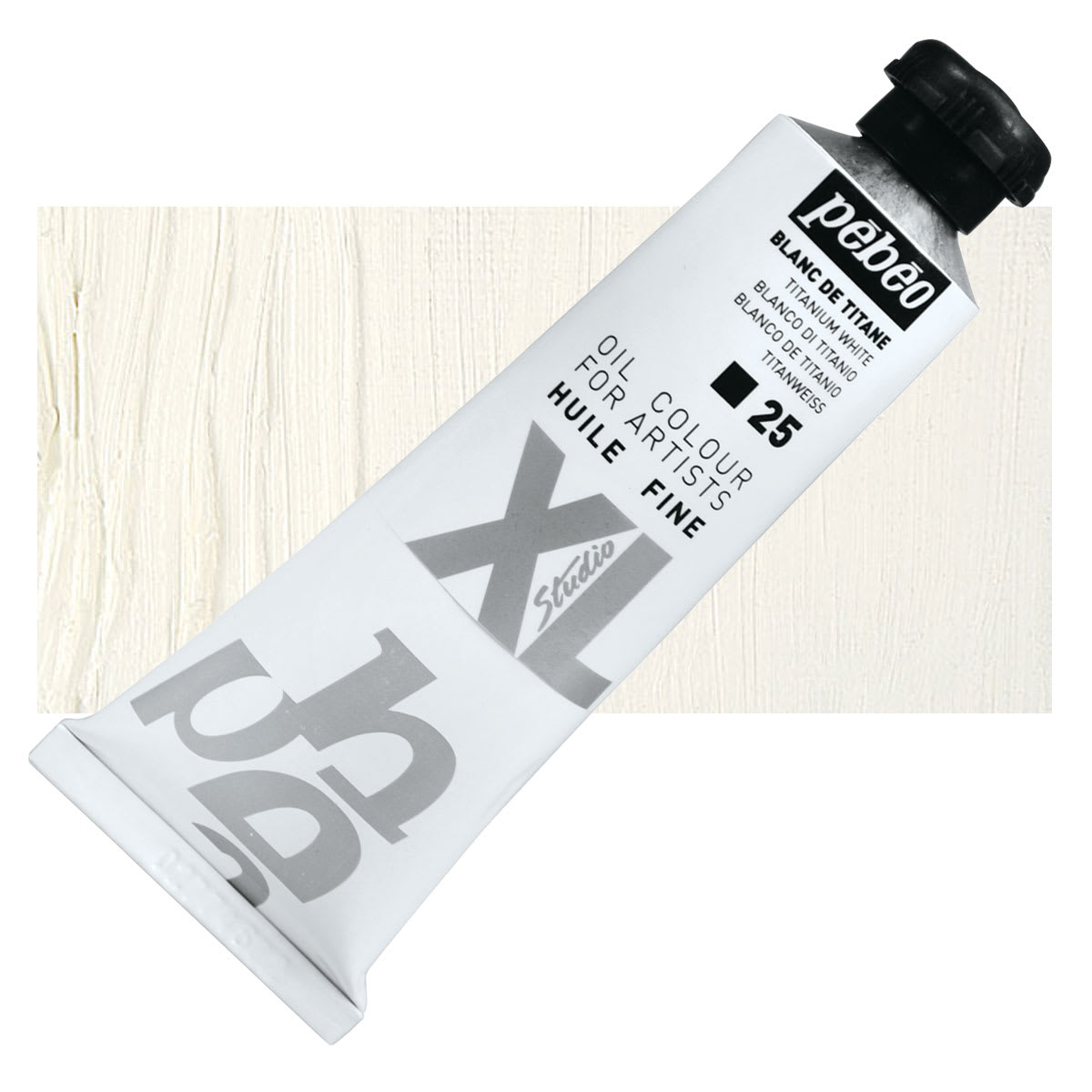 Pebeo XL Studio Oil Paint - Titanium White, 37 ml tube and swatch