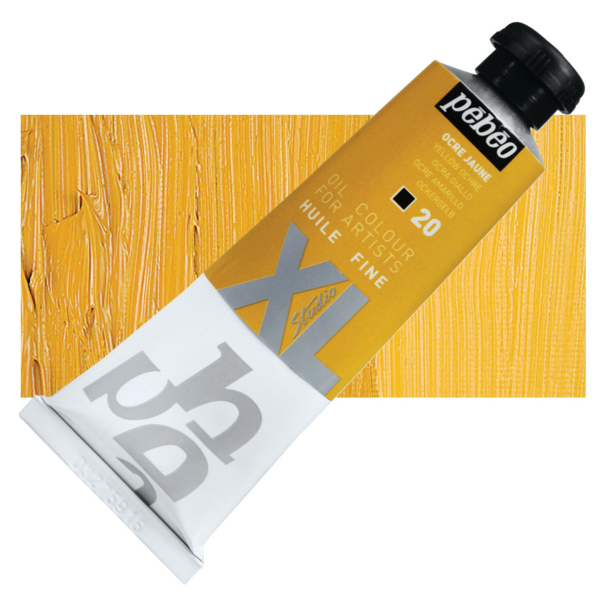 Pebeo XL Studio Oil Paint - Yellow Ochre, 37 ml Tube and swatch