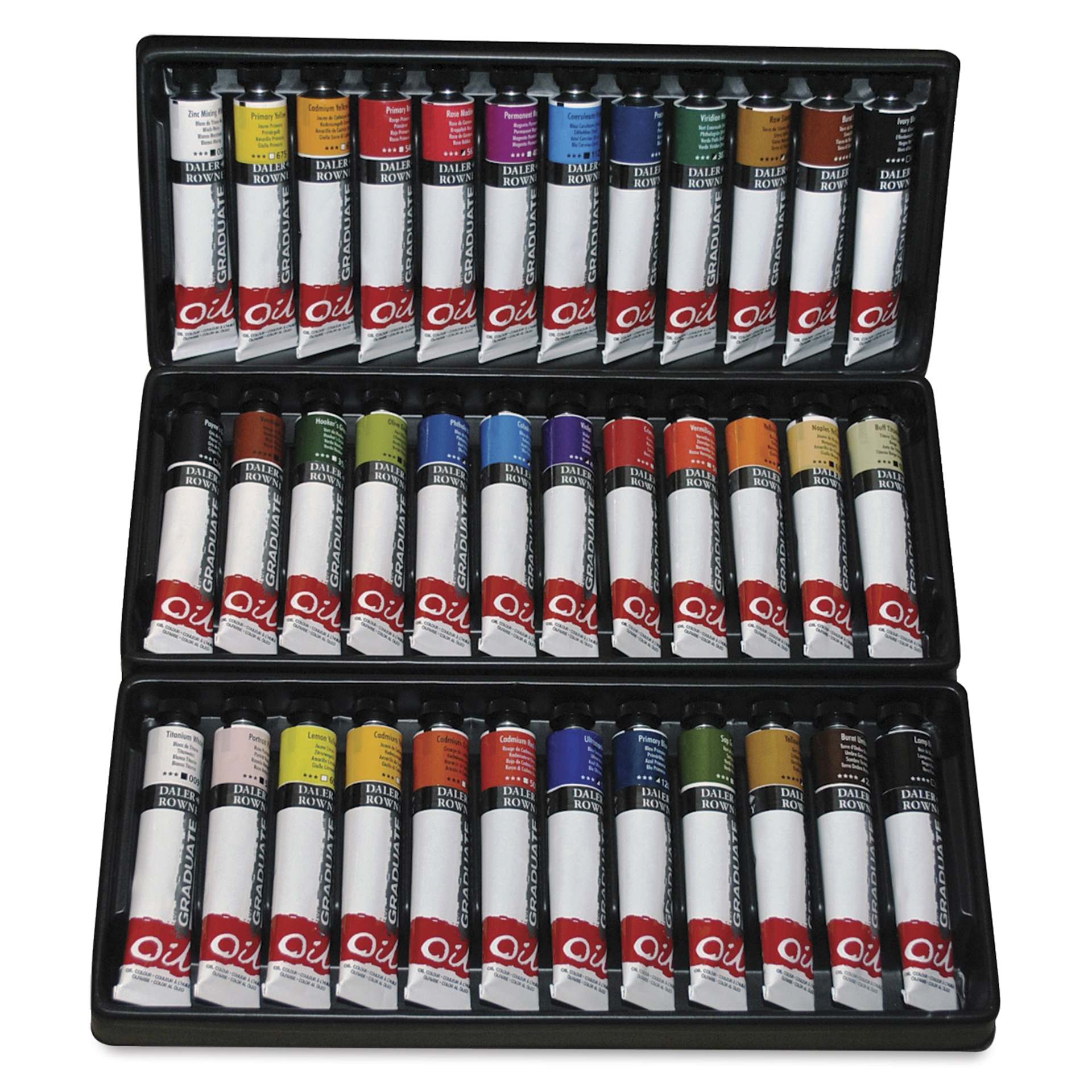 Daler-Rowney Graduate Oil Colors - Assorted, Set of 36, 22 ml tubes