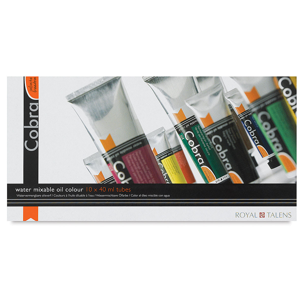 Cobra Artist Water Mixable Oil Paint - Value Set of 10, front of the packaging