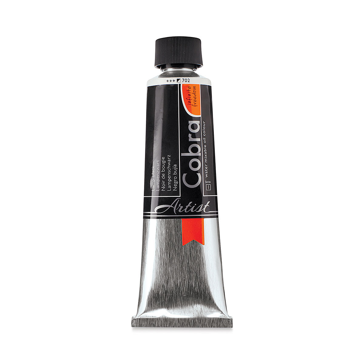 Cobra Artist Water Mixable Oil Paint - Lamp Black, 150 ml tube