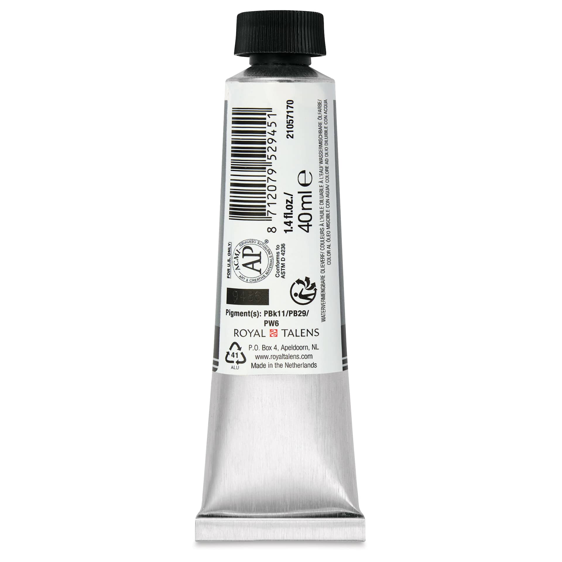 Cobra Artist Water Mixable Oil Paint - Cold Grey, 40 ml tube back
