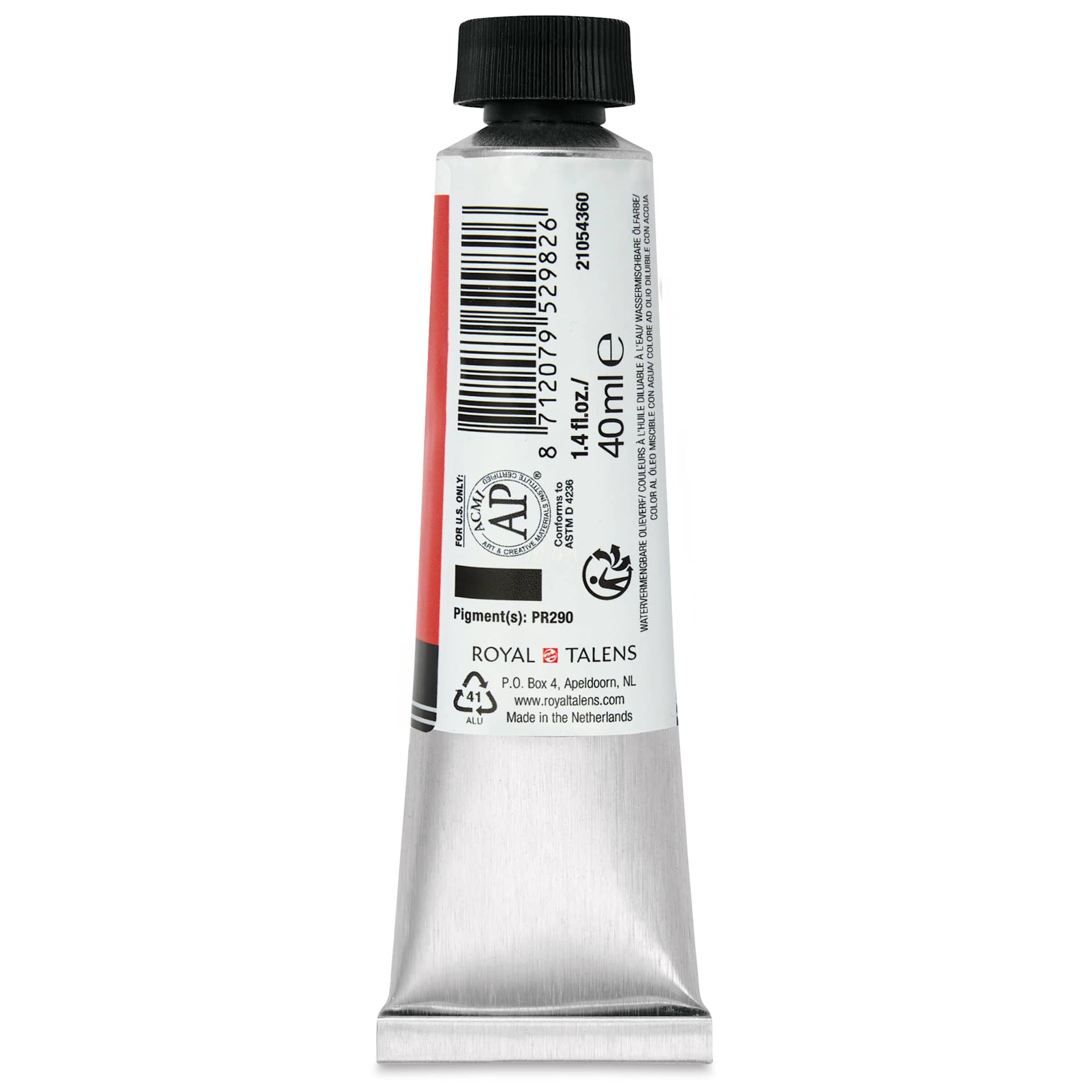 Cobra Artist Water Mixable Oil Paint - Red Earth, 40 ml tube back