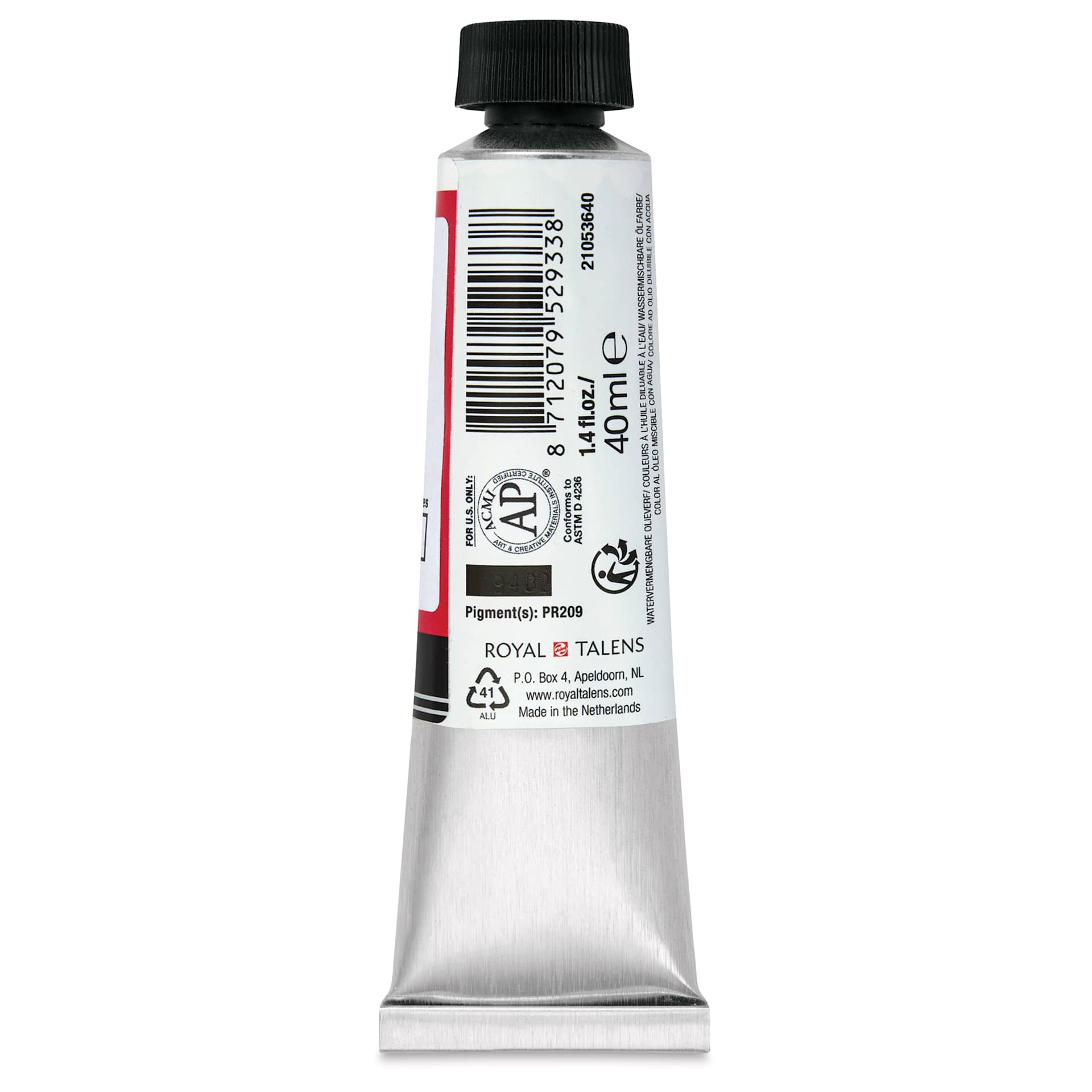 Cobra Artist Water Mixable Oil Paint - Quinacridone Red, 40 ml tube back