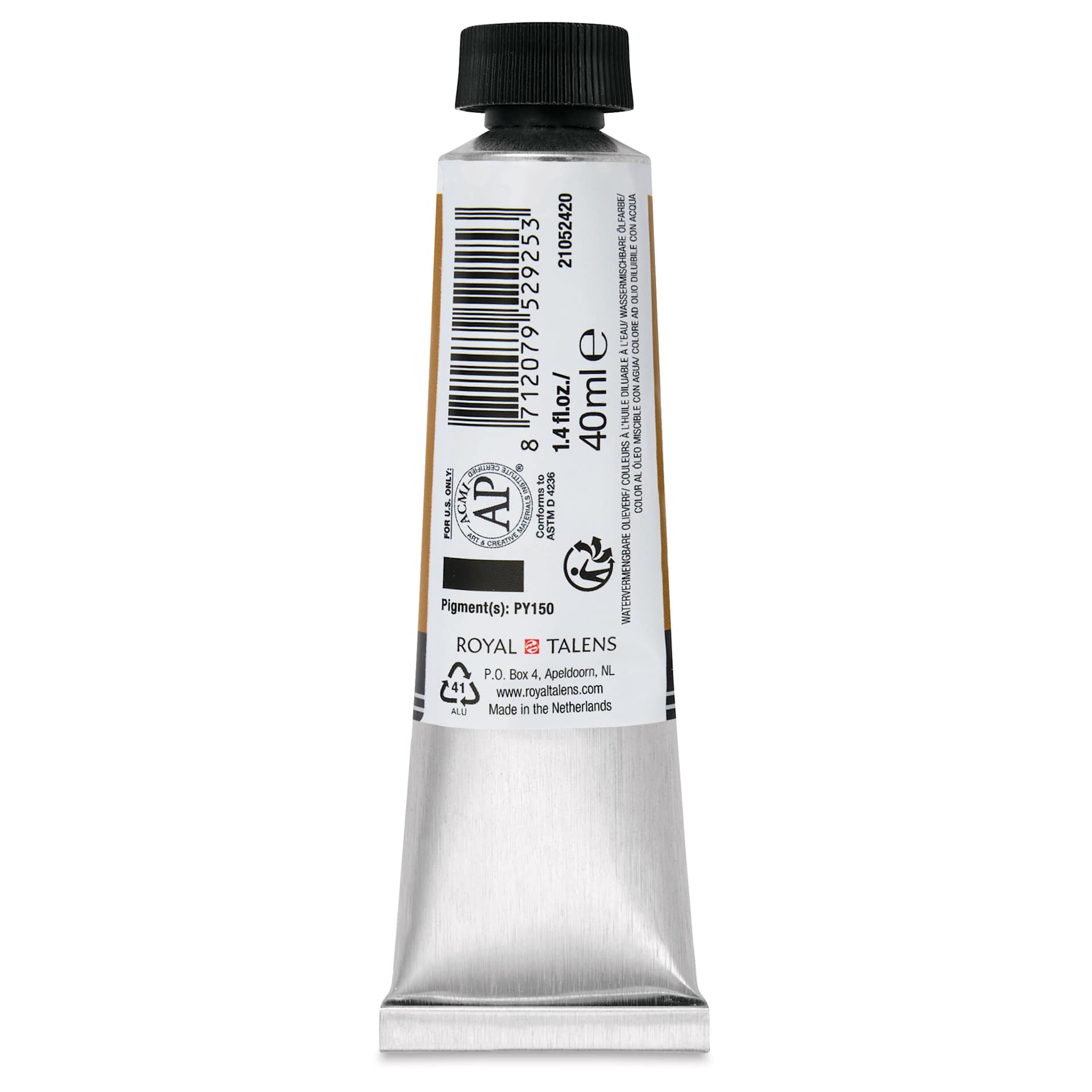 Cobra Artist Water Mixable Oil Paint - Aureolin, 40 ml tube back