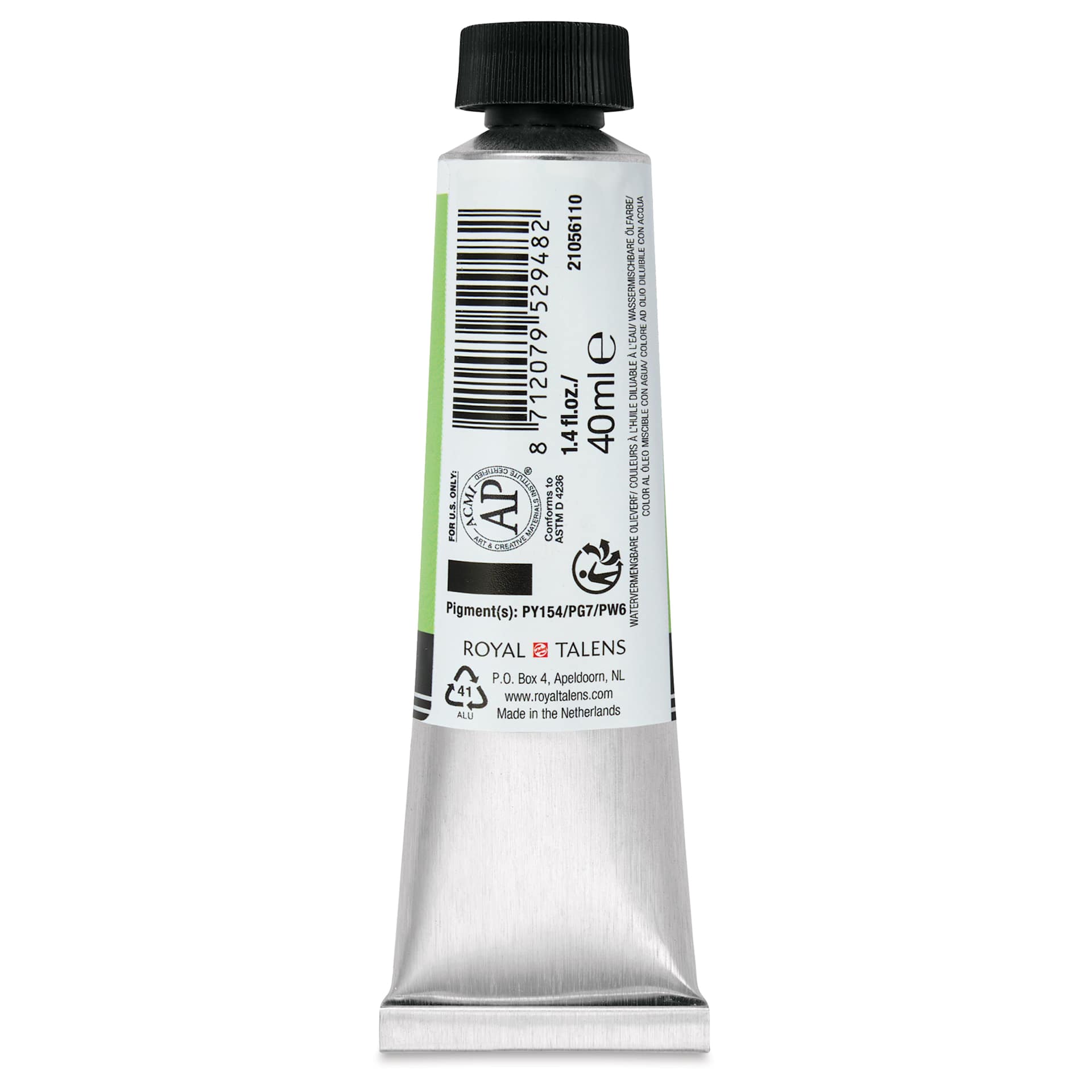 Cobra Artist Water Mixable Oil Paint - Pastel Green Blue, 40 ml tube back