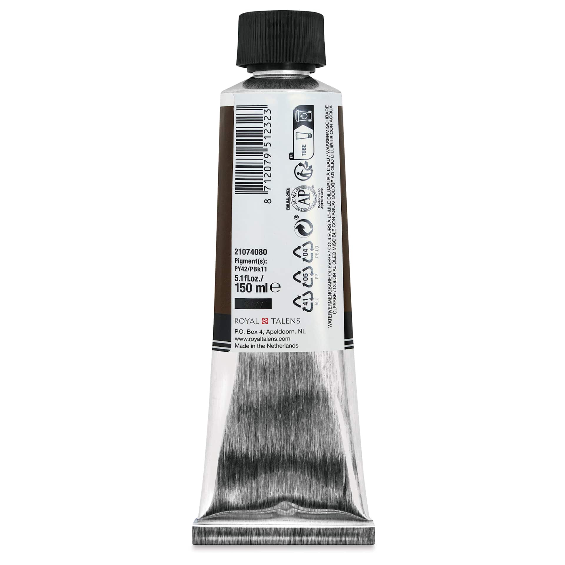 Cobra Artist Water Mixable Oil Paint - Raw Umber, 150 ml tube back