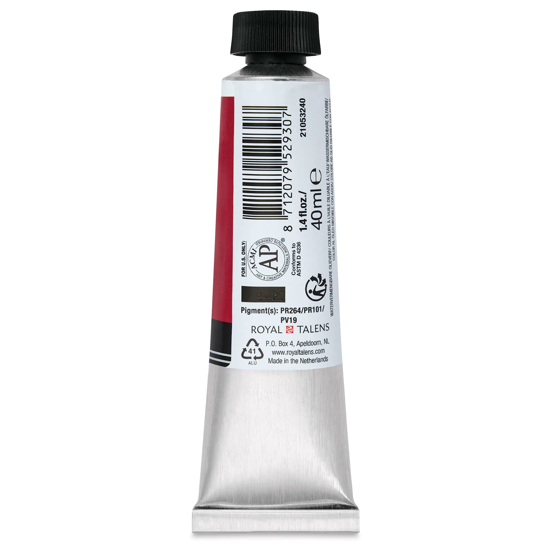 Cobra Artist Water Mixable Oil Paint - Permanent Madder Brown, 40 ml tube back