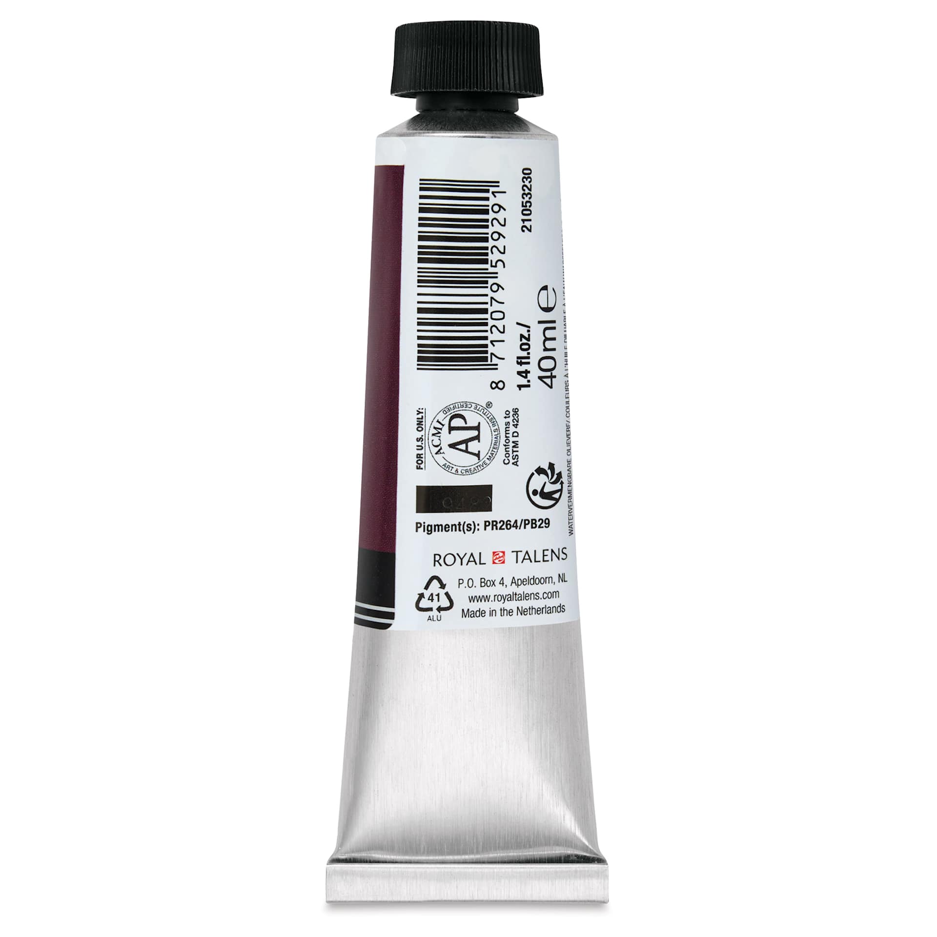 Cobra Artist Water Mixable Oil Paint - Burnt Carmine, 40 ml tube back