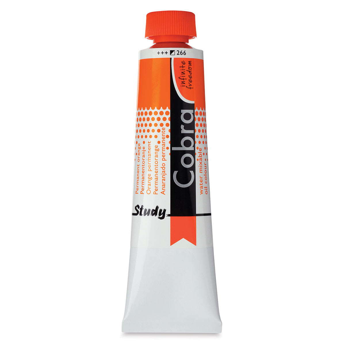 Royal Talens Cobra Study Water Mixable Oil Colors - Permanent Orange, 40 ml tube