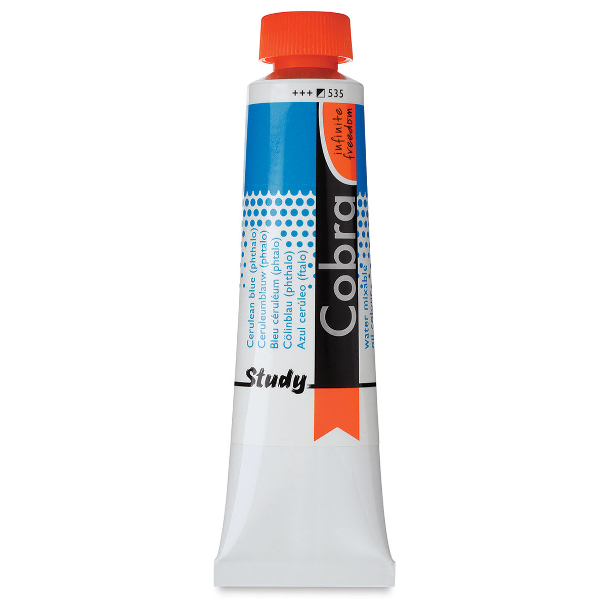 Royal Talens Cobra Study Water Mixable Oil Colors - Cerulean Blue (Phthalo), 40 ml tube