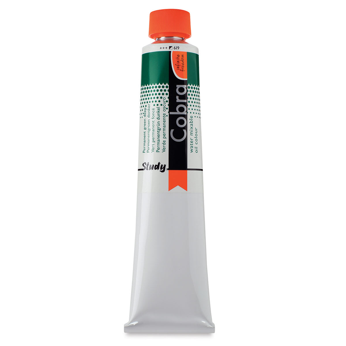 Royal Talens Cobra Study Water Mixable Oil Colors - Permanent Green Deep, 200 ml tube