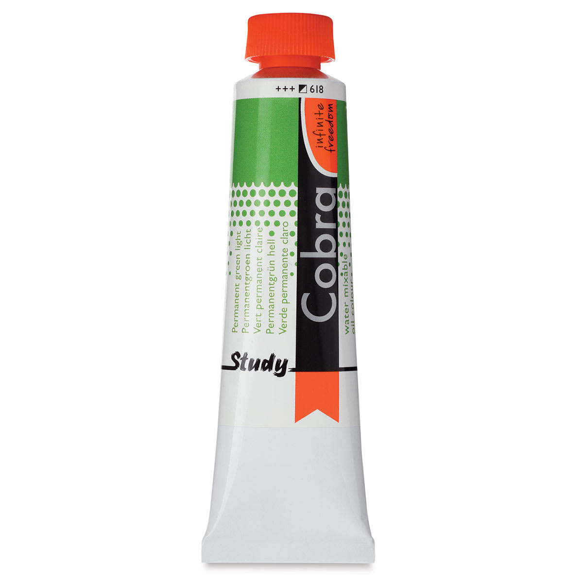 Royal Talens Cobra Study Water Mixable Oil Colors - Permanent Green Light, 40 ml tube