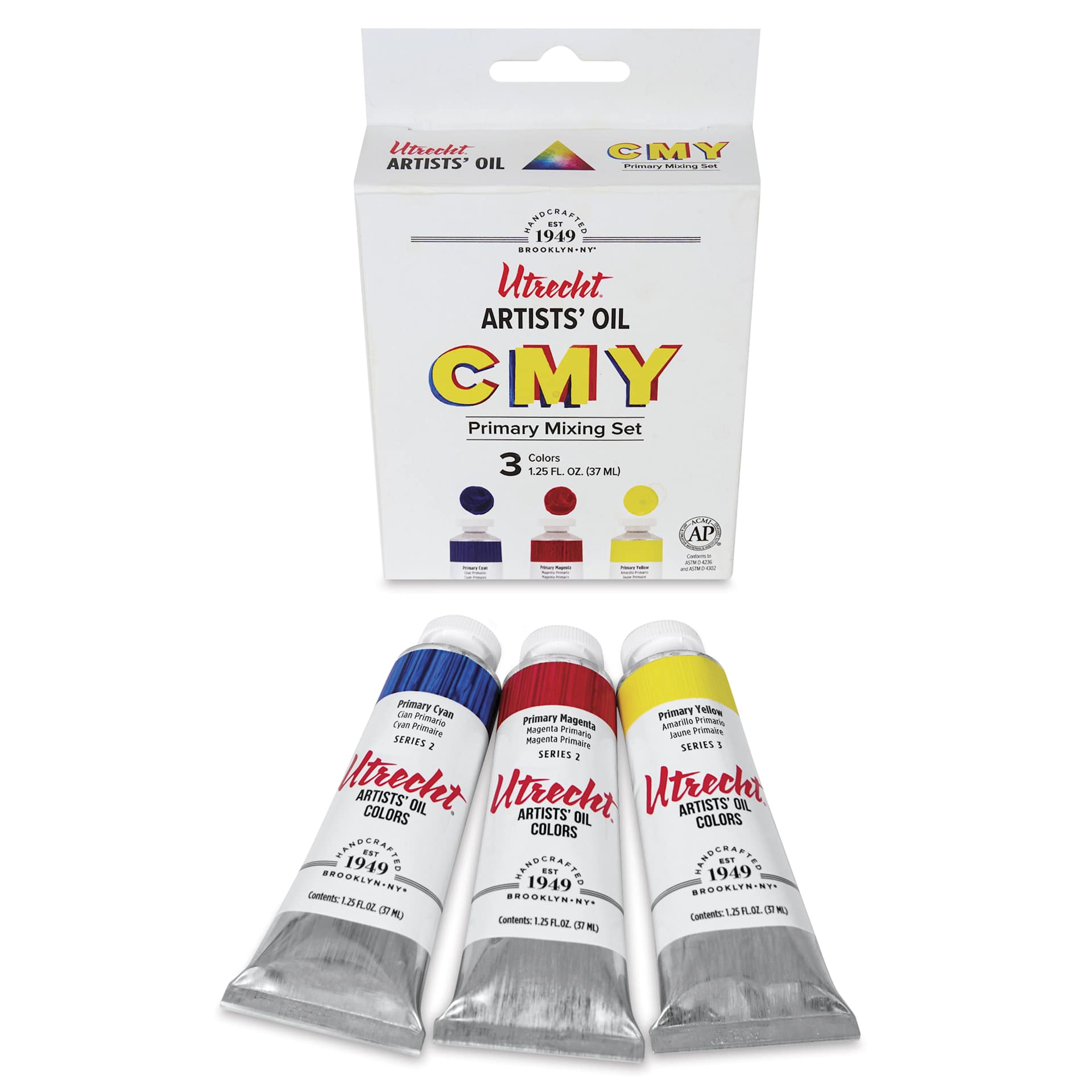 Utrecht Artists' Oil Paint - Set of 3, CMY Mixing Colors, 37 ml