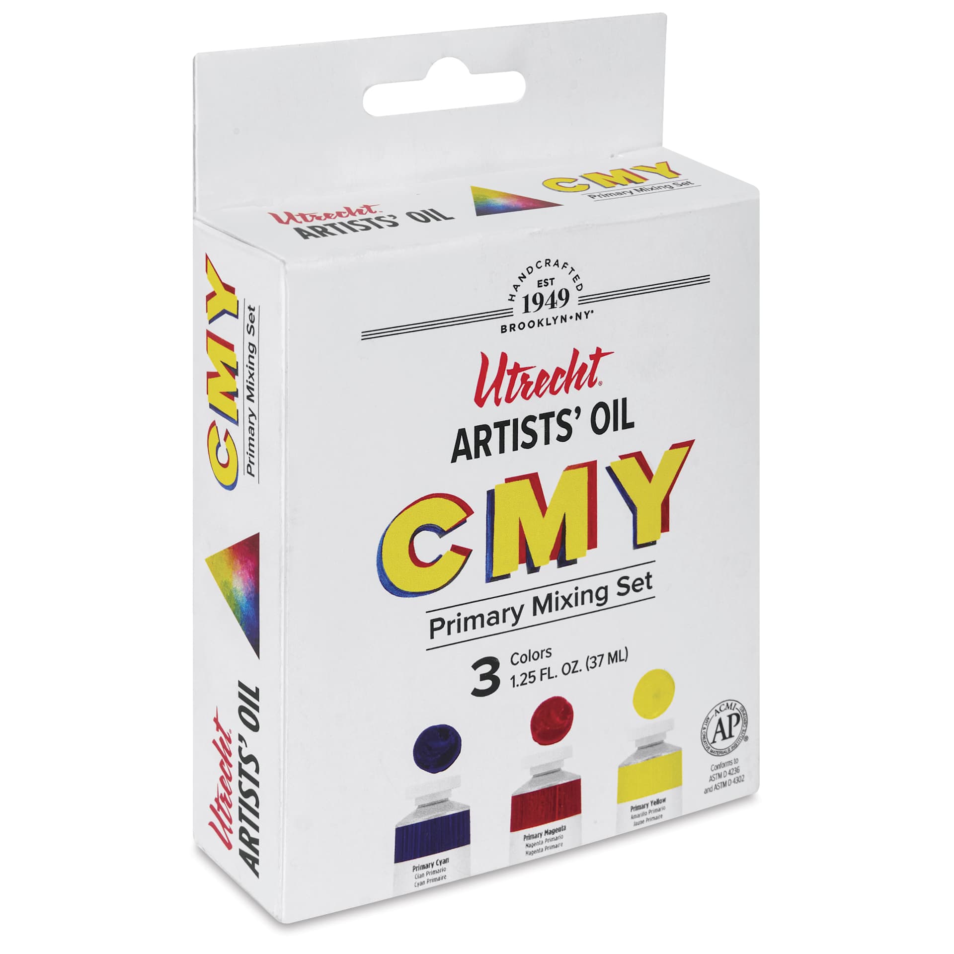 Utrecht Artists' Oil Paint - Set of 3, CMY Mixing Colors front of package