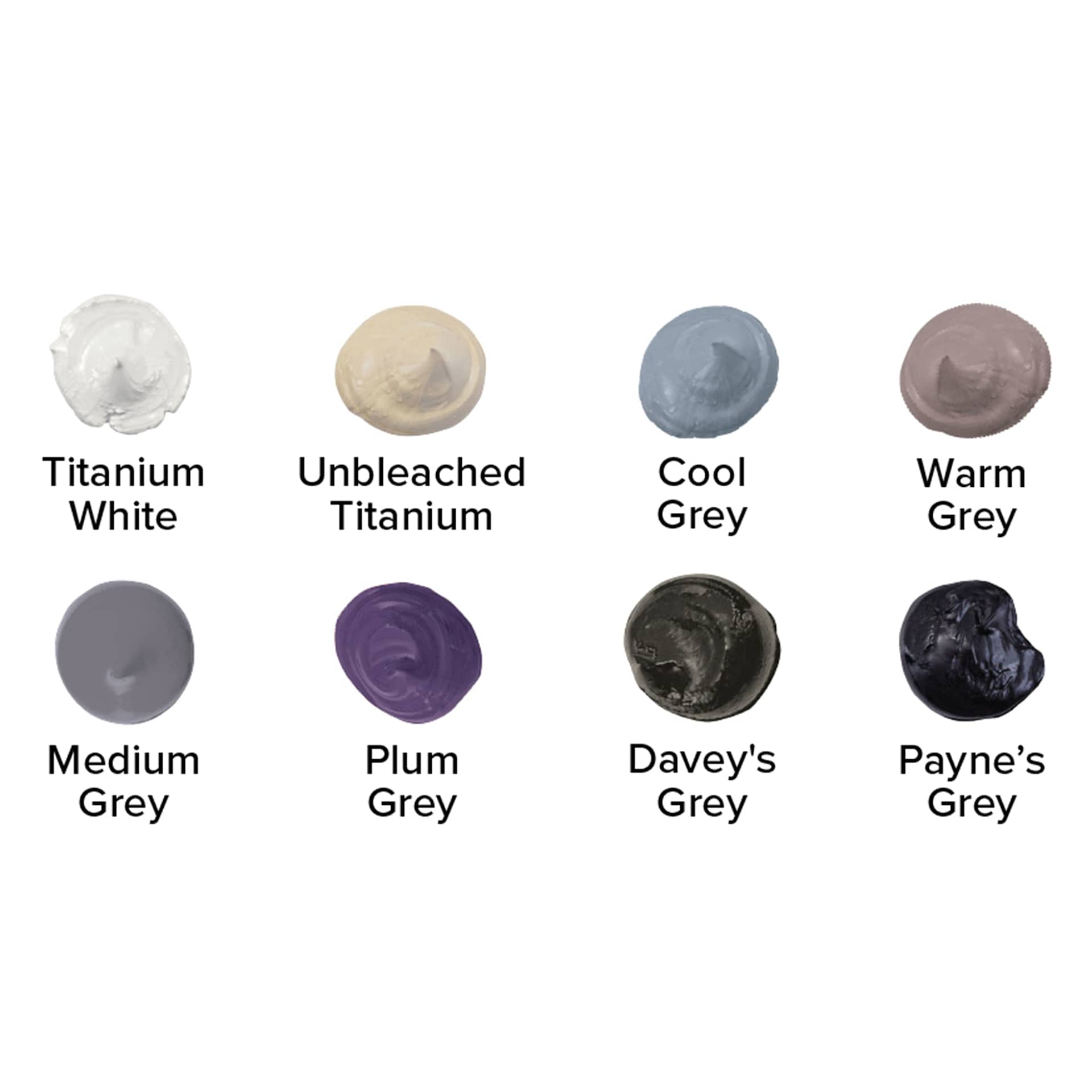 Utrecht Artists' Oil Paint - Set of 8, Neutral Colors swatches