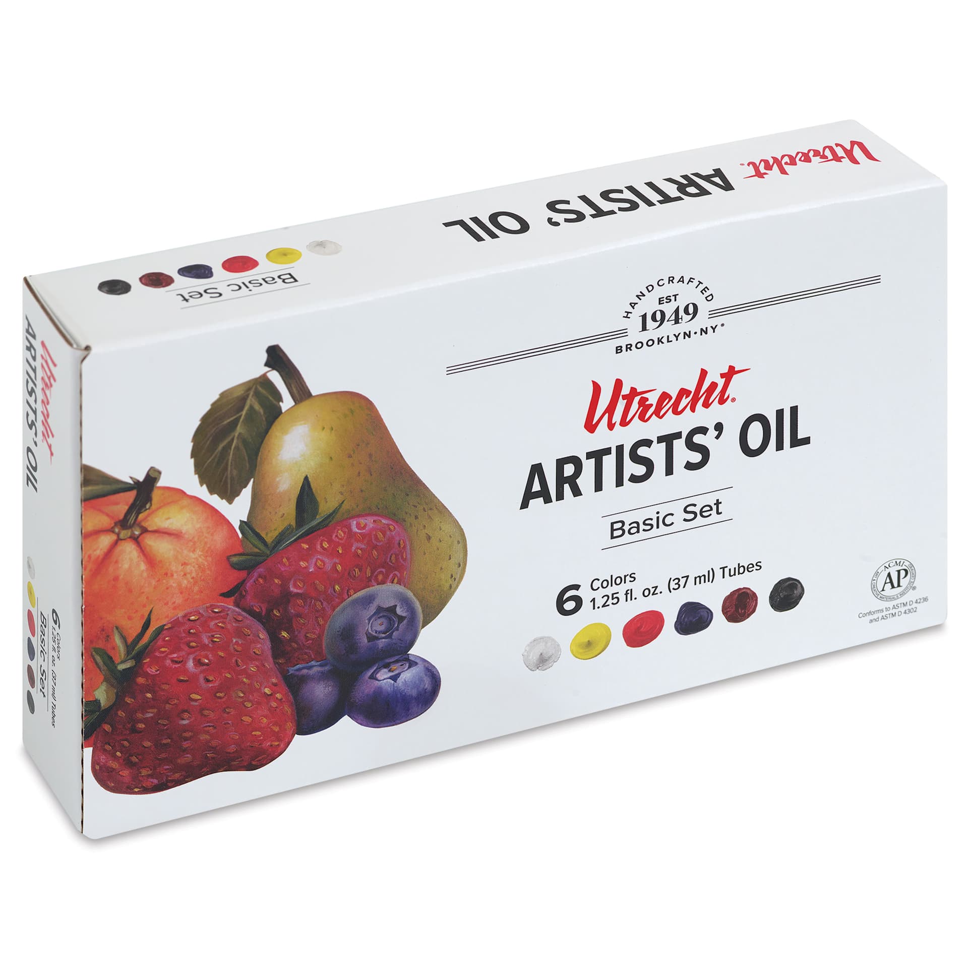 Utrecht Artists' Oil Paint - Set of 6, Basic Colors, 37 ml, closed packaging