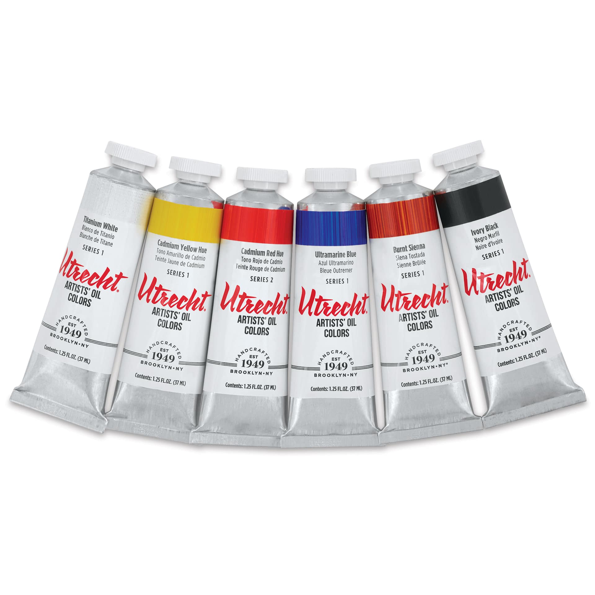 Utrecht Artists' Oil Paint - Set of 6, Basic Colors, 37 ml, contents