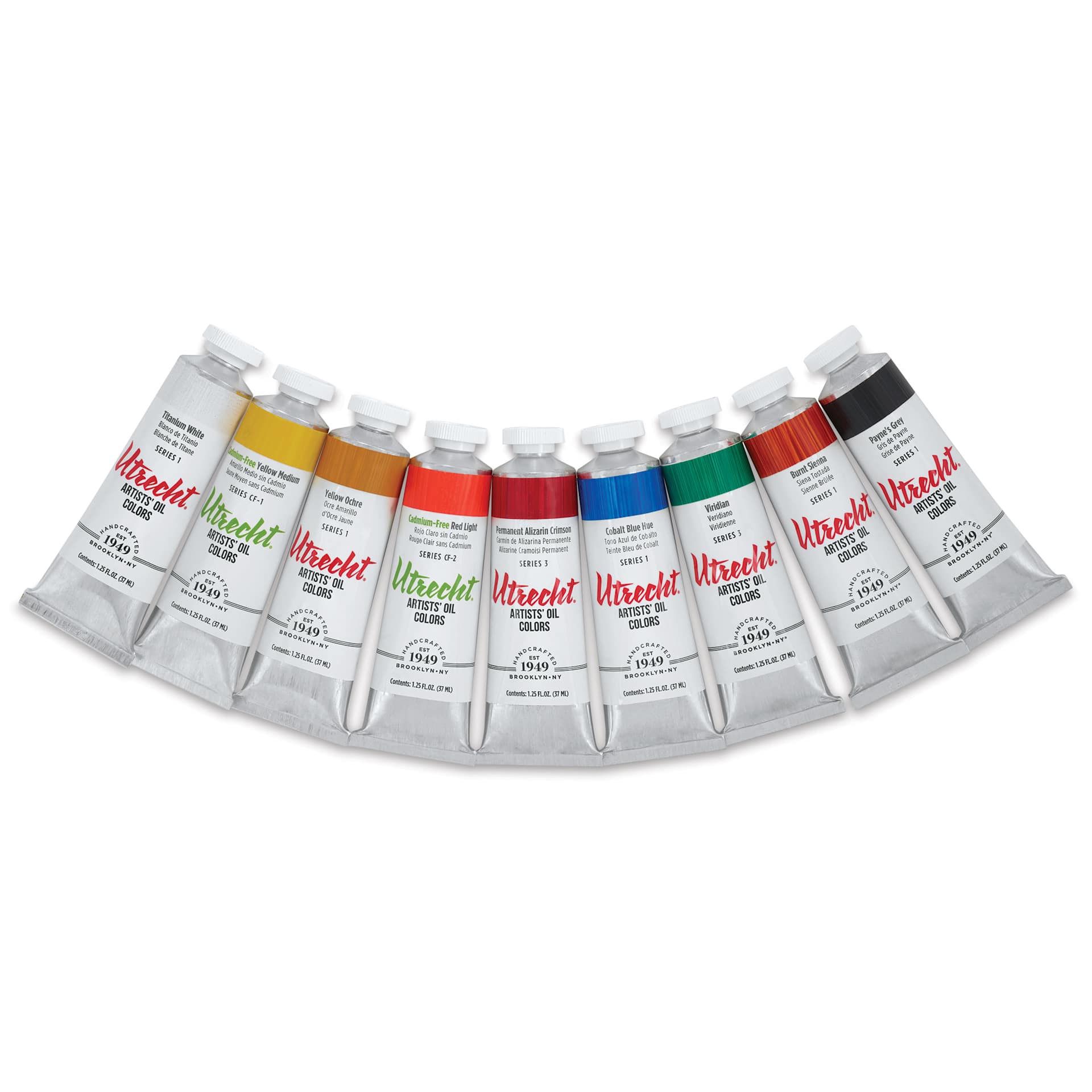 Utrecht Artists' Oil Paint Set - Portrait Set, Set of 9 colors, 37 ml tubes, out of packaging