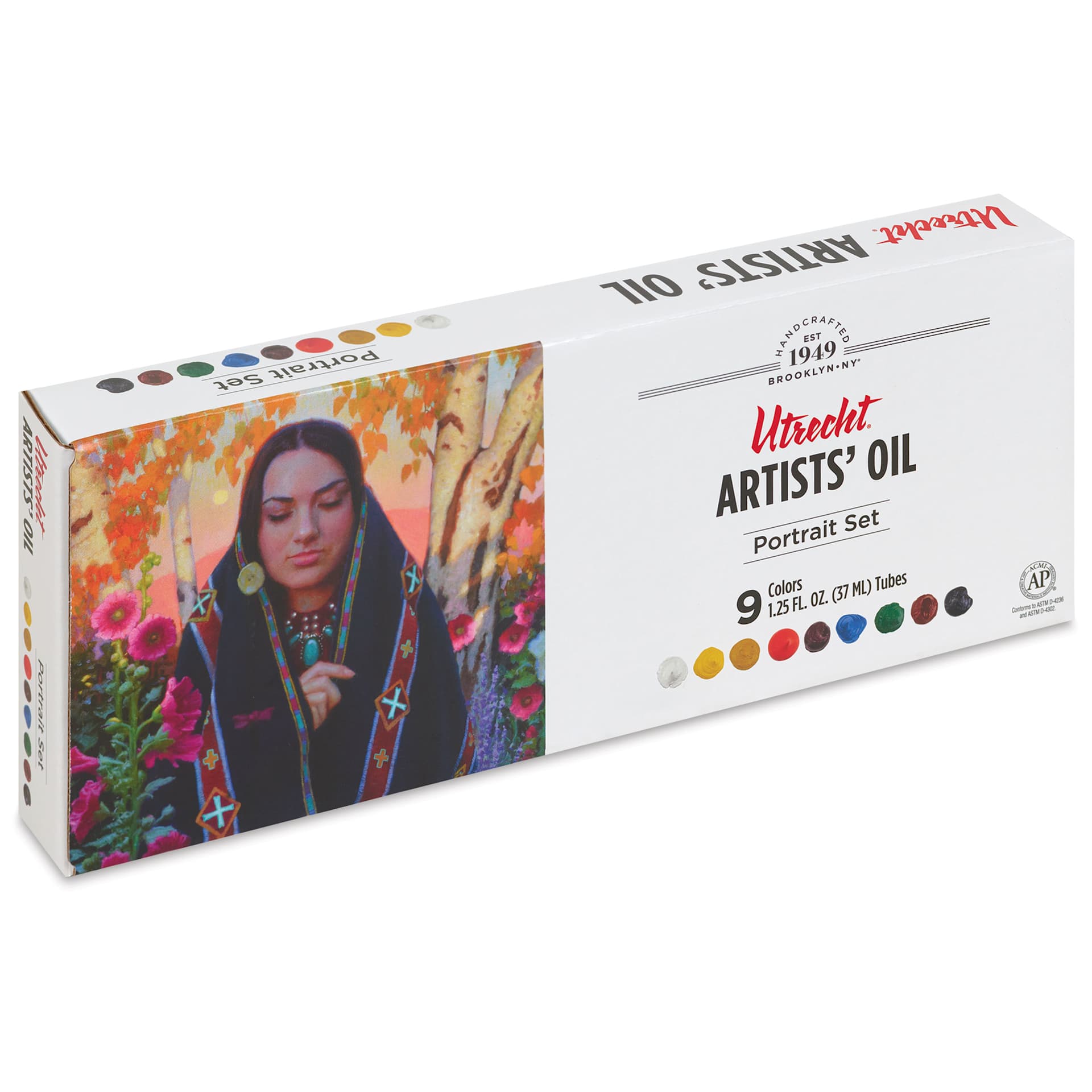 Utrecht Artists' Oil Paint Set - Portrait Set, Set of 9 colors, 37 ml tubes
