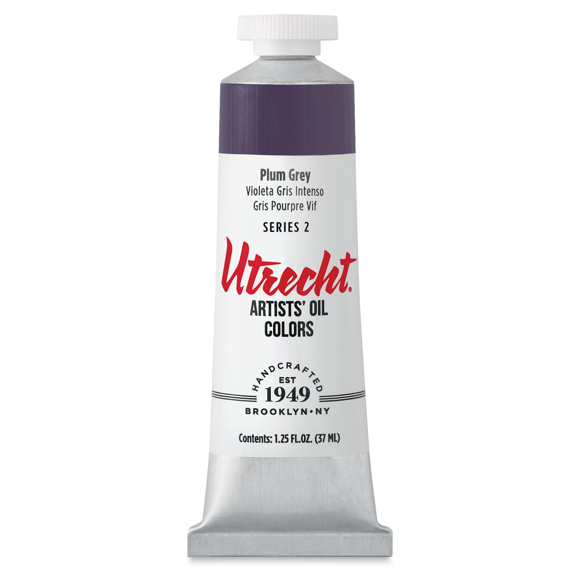 Utrecht Artists' Oil Paint - Plum Grey, 37 ml tube (front of tube)