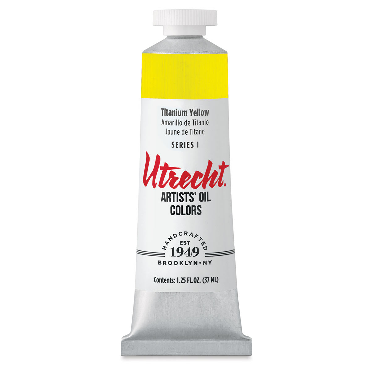 Utrecht Artists' Oil Paint - Titanium Yellow, 37 ml tube (Front)