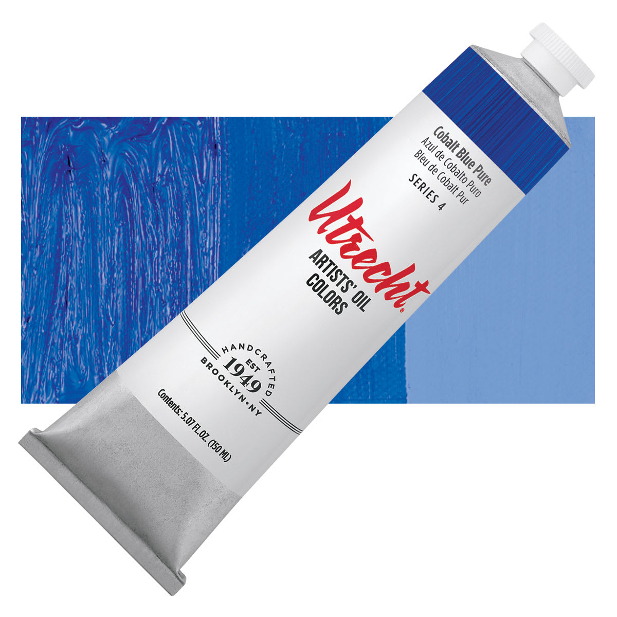 Utrecht Artists' Oil Paint - Cobalt Blue, 150 ml, Tube and swatch