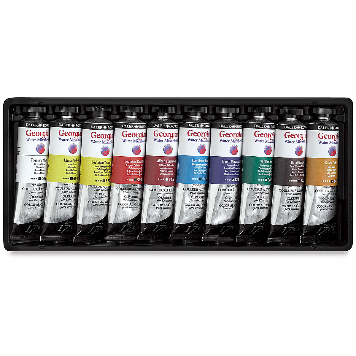 Water Mixable Oil Paint Sets - Selection Set of 10 shown in tray