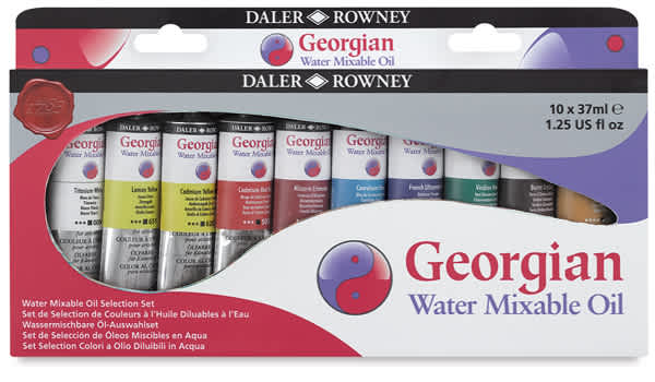 Water Mixable Oil Paint Sets - Front of Selection Set of 10 showing paint colors