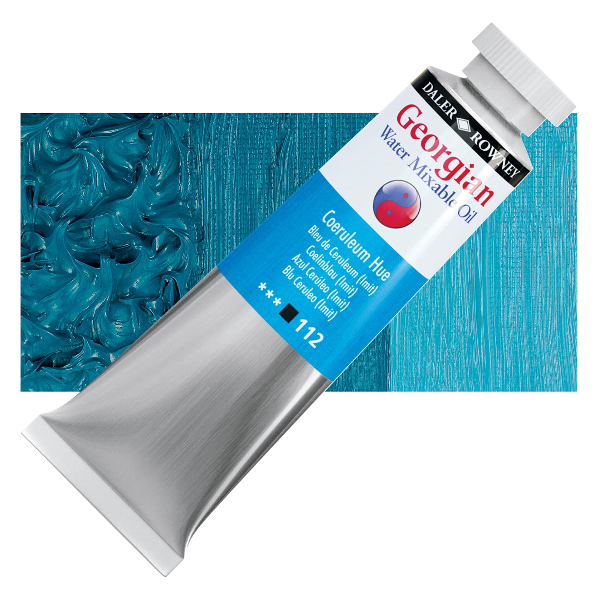 Georgian Water Mixable Oil - Coeruleum Hue, 37 ml tube and swatch