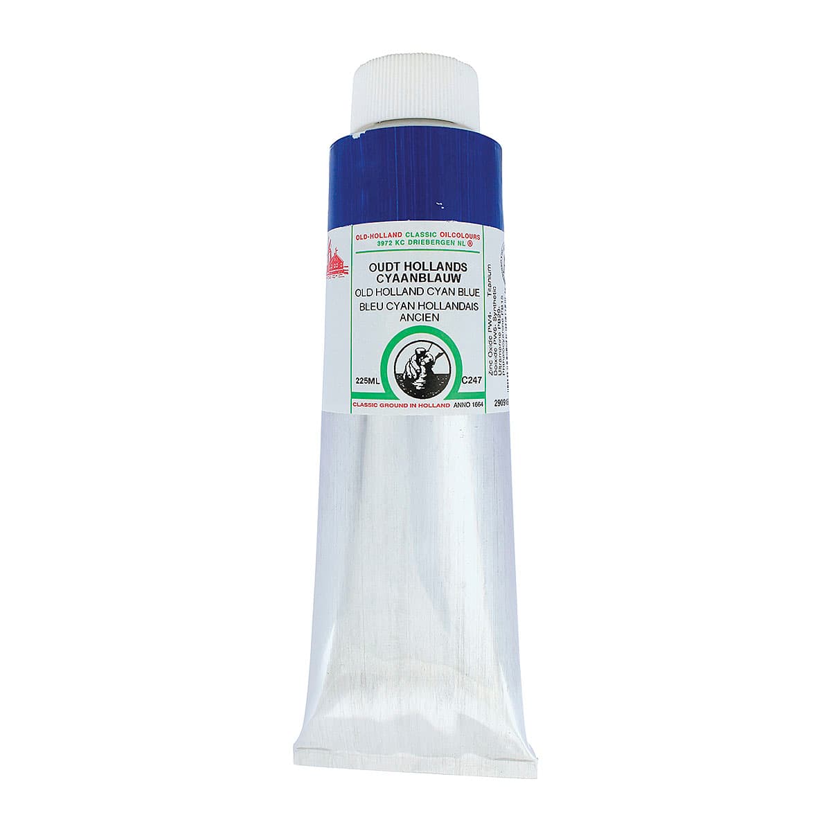 Old Holland Classic Oil Color - Old Holland Cyan Blue, 225 ml tube