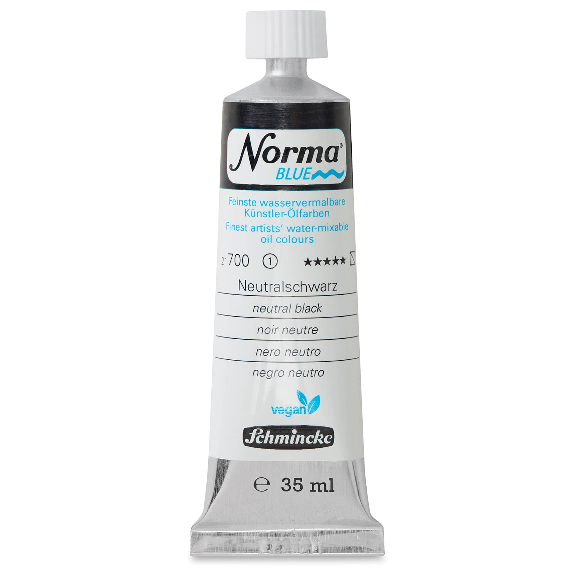 Schmincke Norma Blue Water-Mixable Oil Paint - Neutral Black, 35 ml, tube