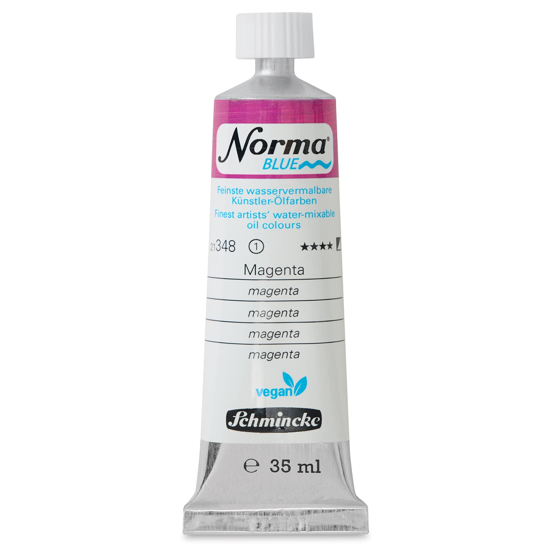 Schmincke Norma Blue Water-Mixable Oil Paint - Magenta, 35 ml, tube