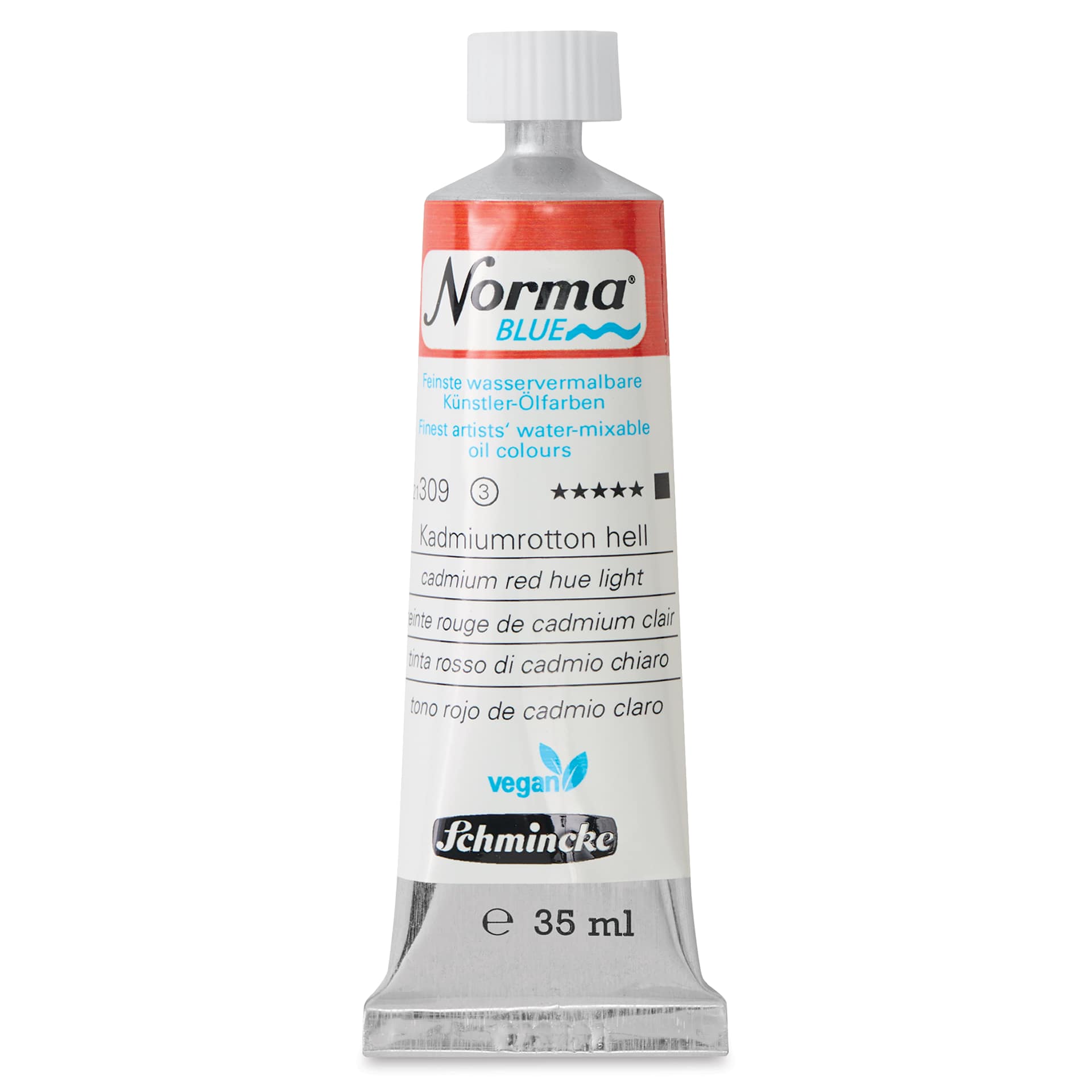 Schmincke Norma Blue Water-Mixable Oil Paint - Cadmium Red Hue Light, 35 ml, tube