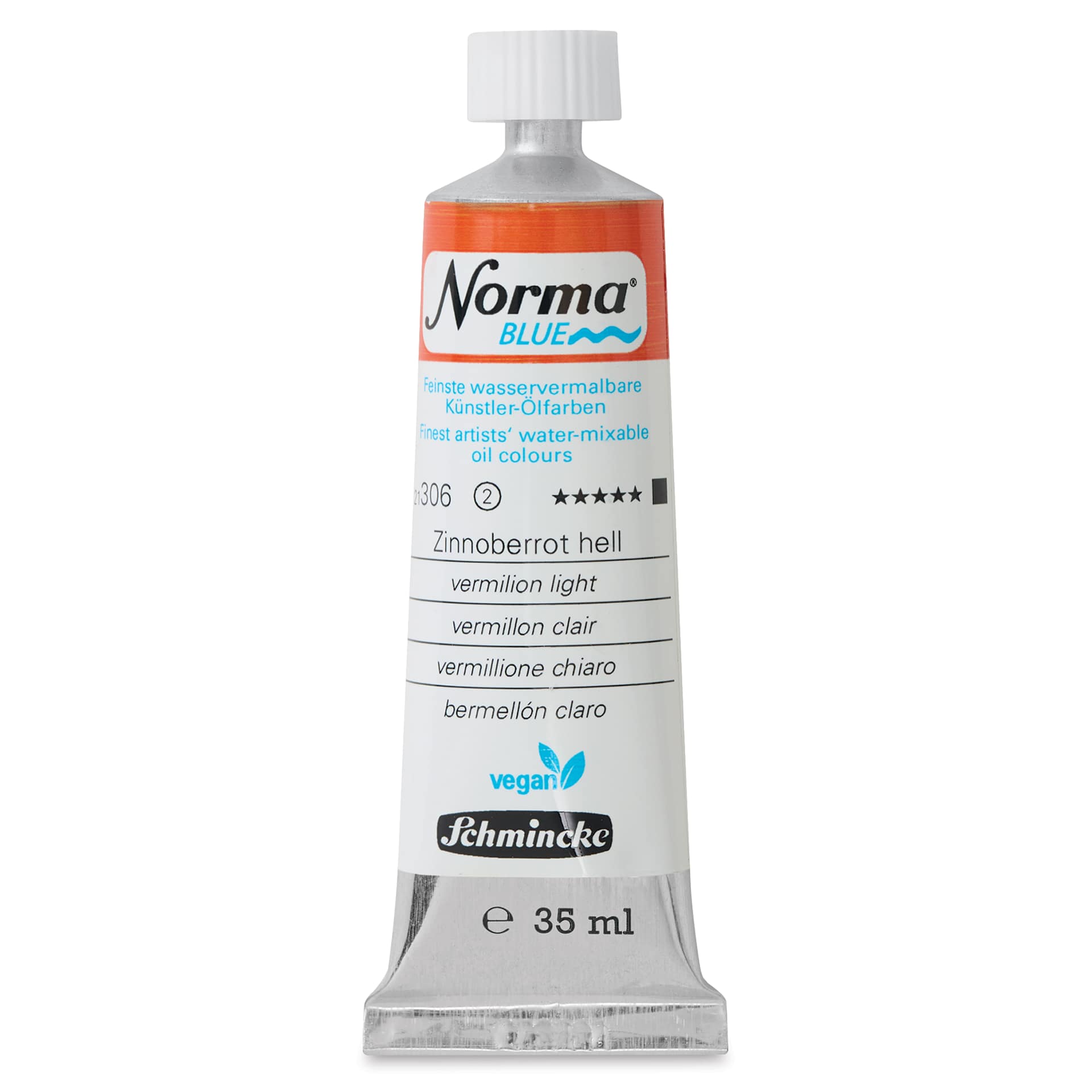 Schmincke Norma Blue Water-Mixable Oil Paint - Vermilion Light, 35 ml, tube