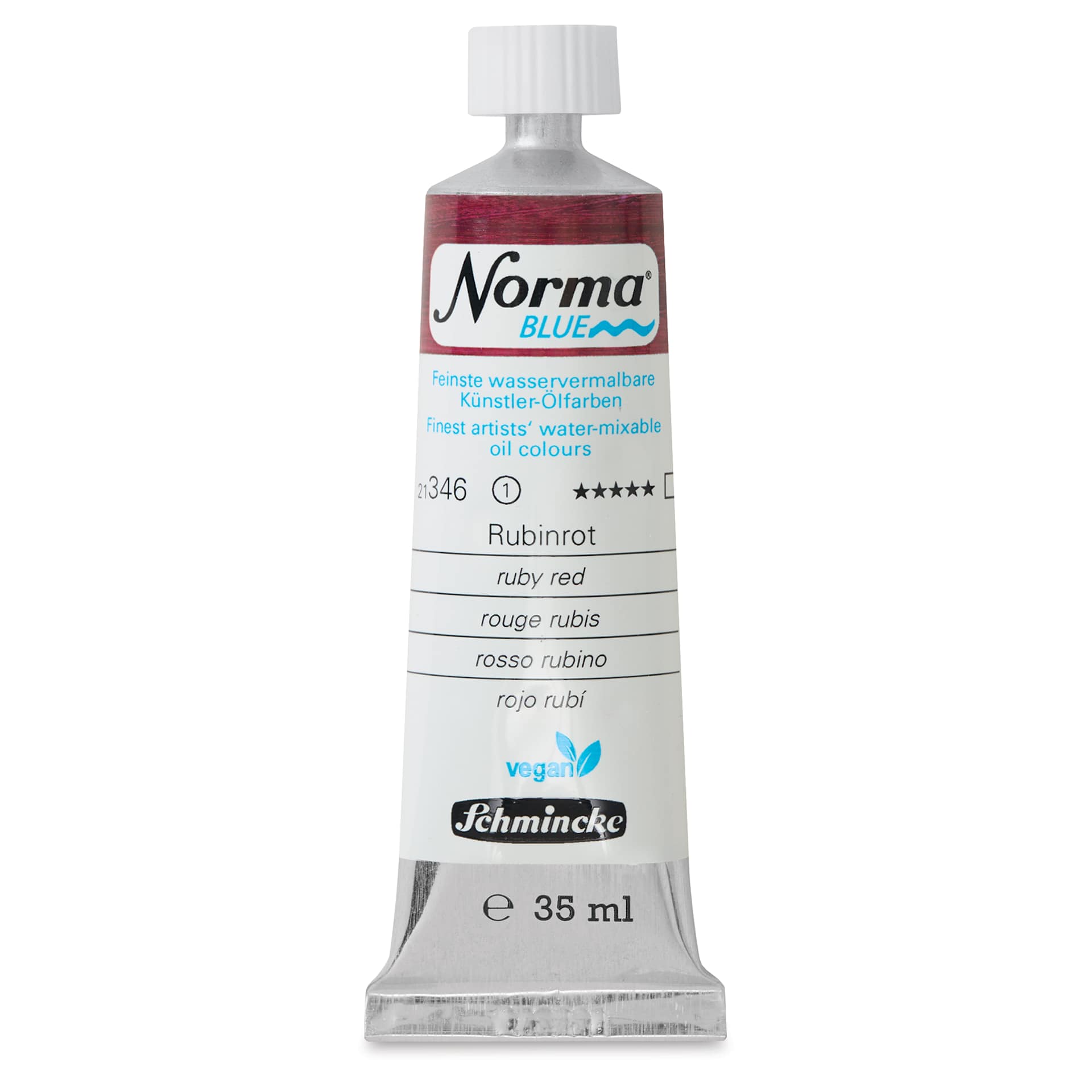 Schmincke Norma Blue Water-Mixable Oil Paint - Ruby Red, 35 ml, tube