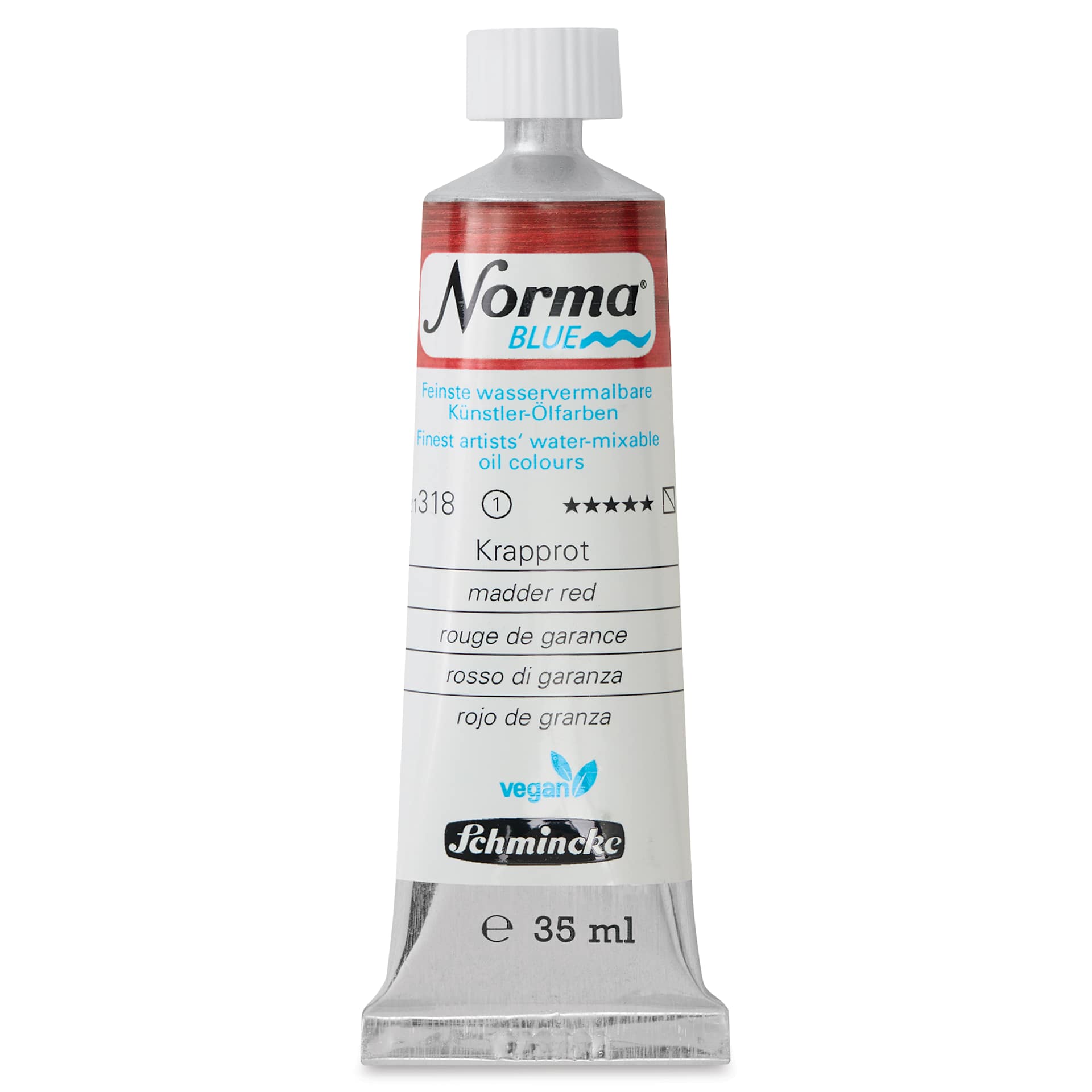Schmincke Norma Blue Water-Mixable Oil Paint - Madder Red, 35 ml, tube