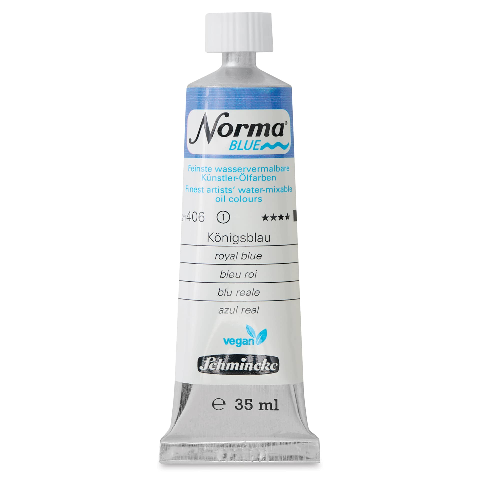 Schmincke Norma Blue Water-Mixable Oil Paint - Royal Blue, 35 ml, tube