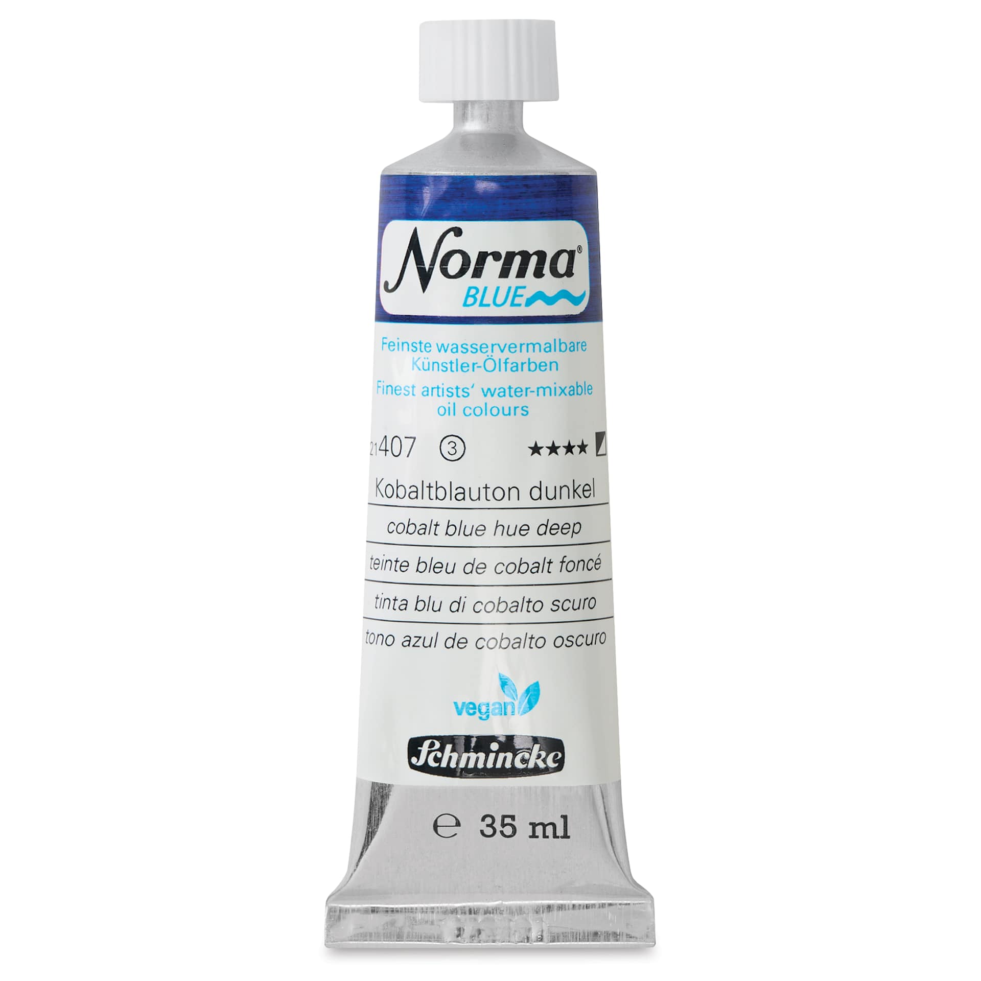 Schmincke Norma Blue Water-Mixable Oil Paint - Cobalt Blue Hue Deep, 35 ml, tube