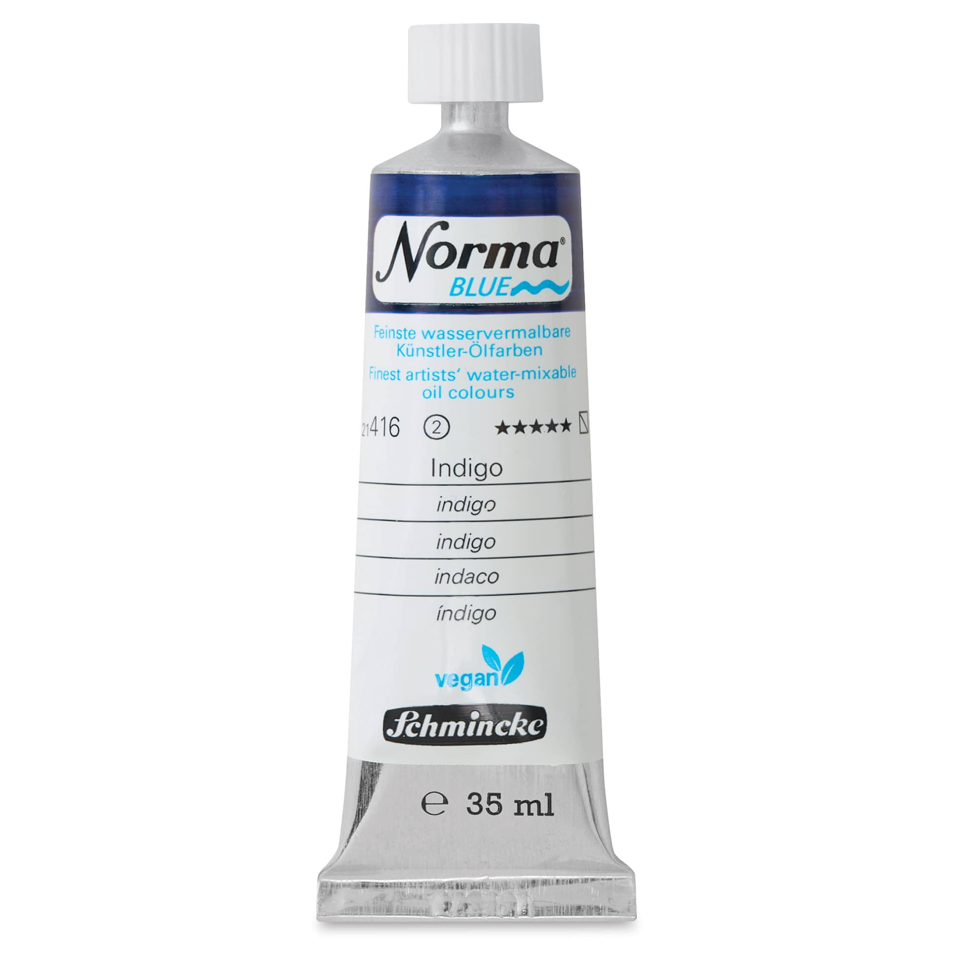 Schmincke Norma Blue Water-Mixable Oil Paint - Indigo, 35 ml, tube