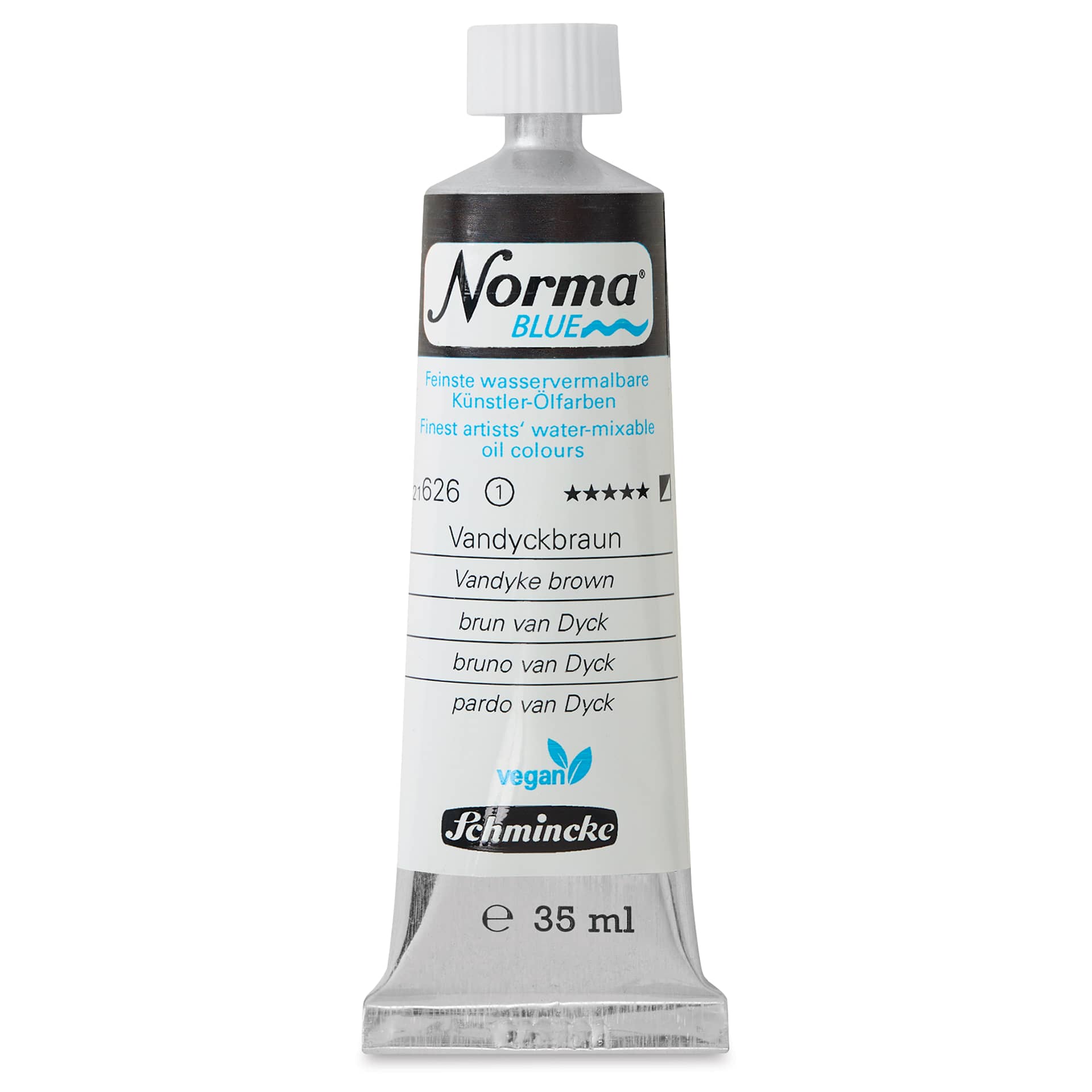 Schmincke Norma Blue Water-Mixable Oil Paint - Vandyke Brown, 35 ml, tube