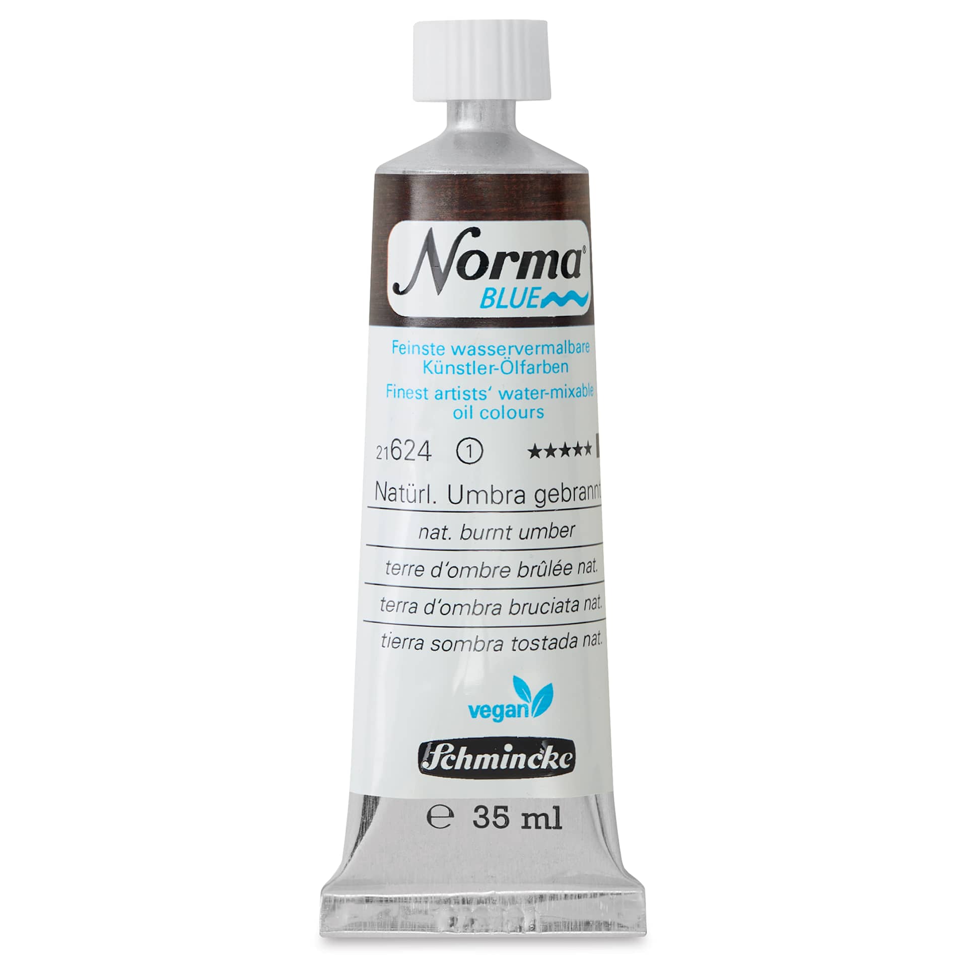 Schmincke Norma Blue Water-Mixable Oil Paint - Natural Burnt Umber, 35 ml, tube